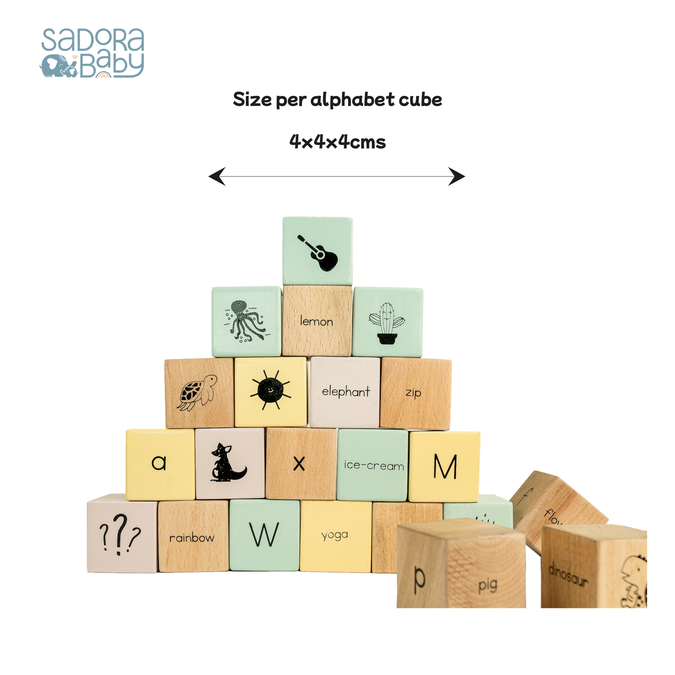 Mini Alphabet Letters Wooden Blocks Toy