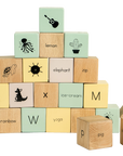 Wooden Learning Alphabet Building Blocks Toy