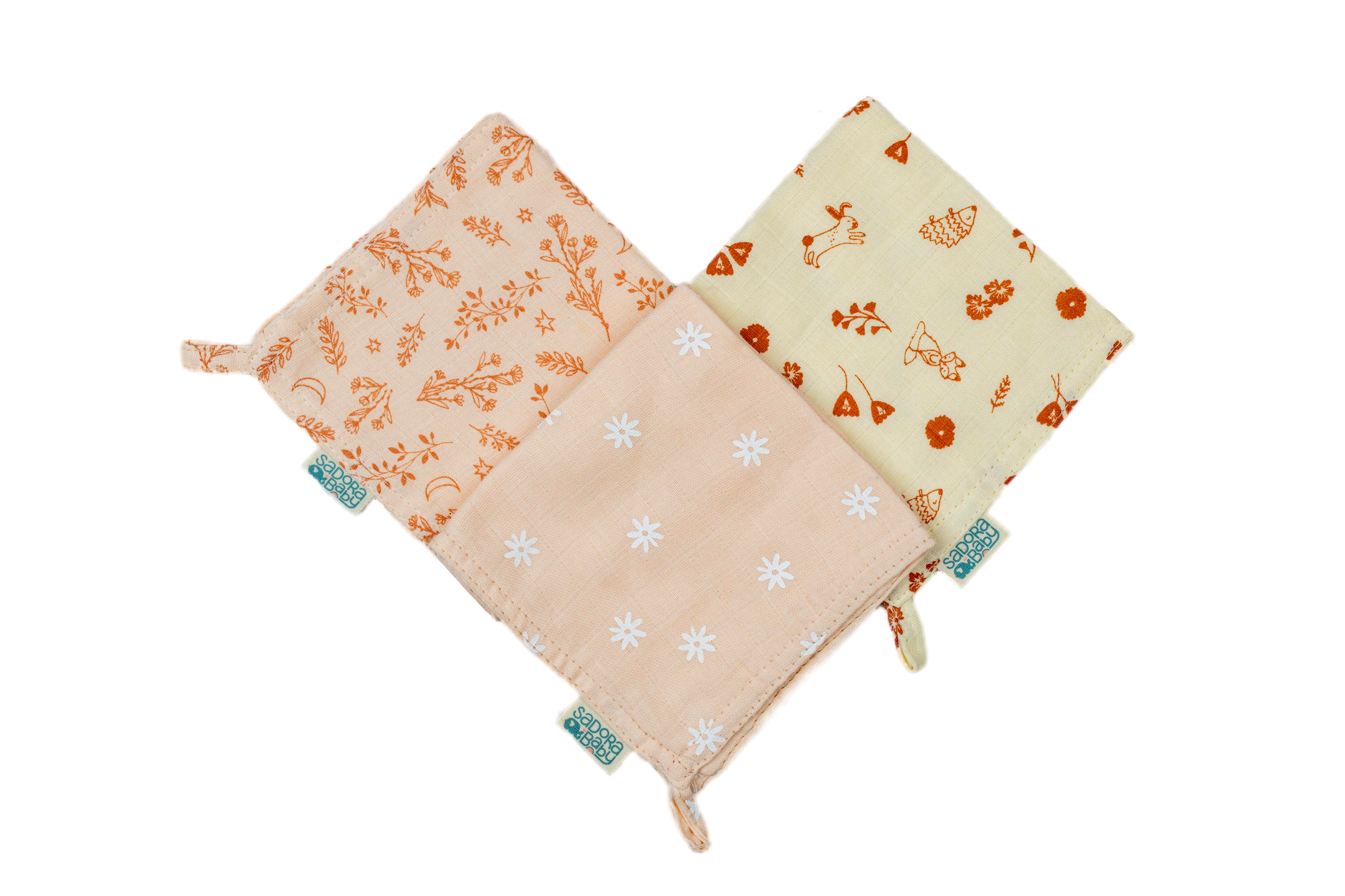 Face Cloth / Floral / Daisy / Hedgehog