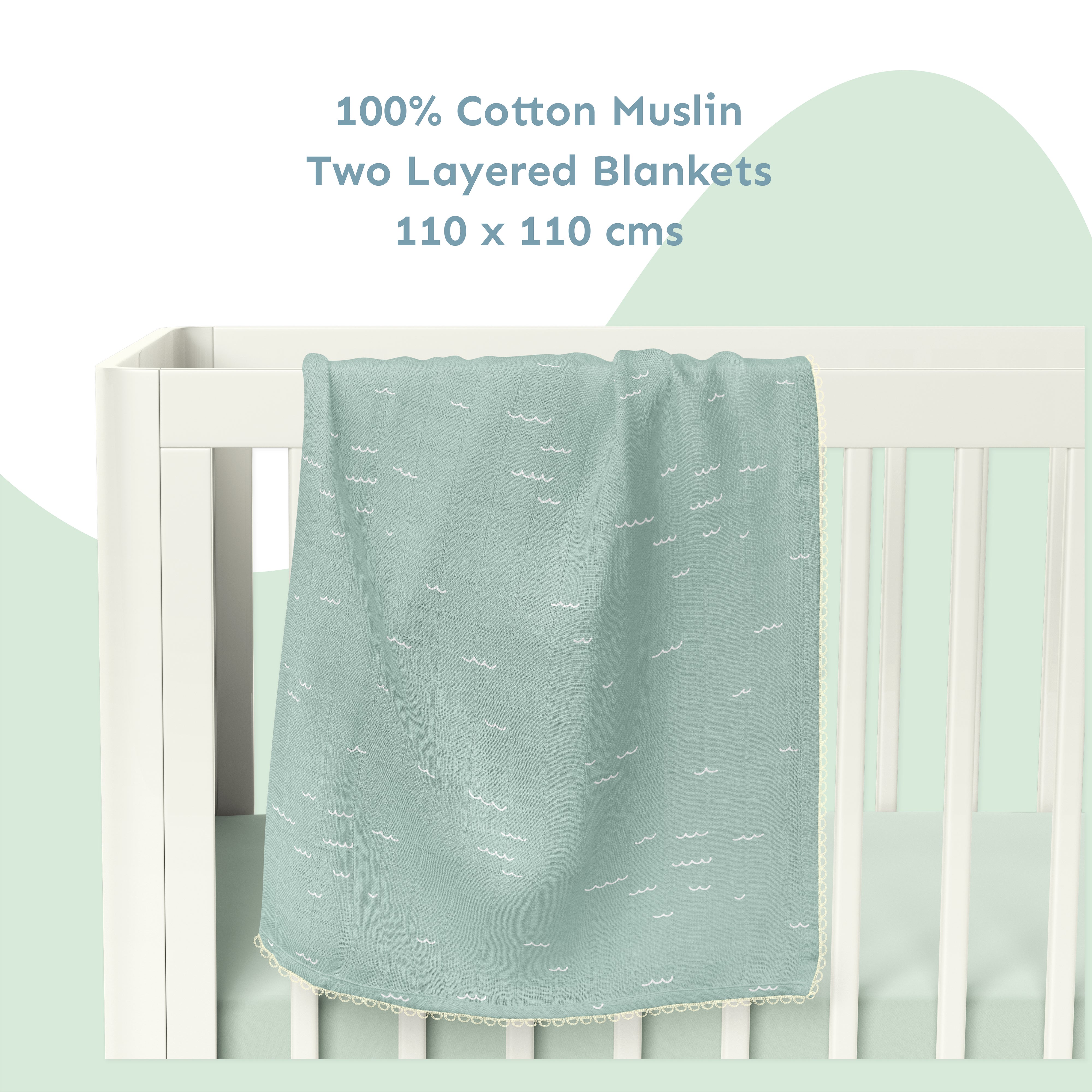 Two Layered Muslin Blanket / Waves