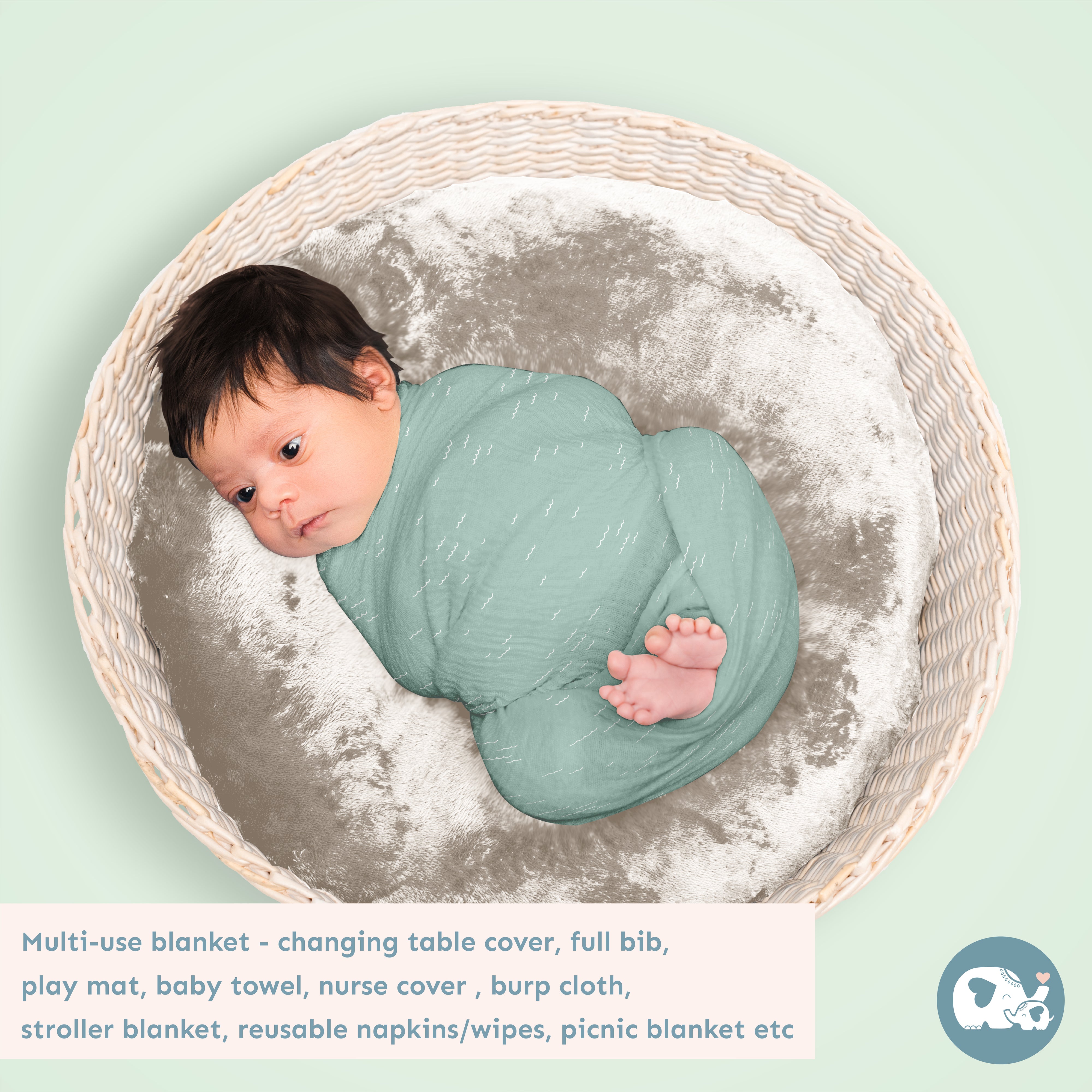 Two Layered Muslin Blanket / Waves