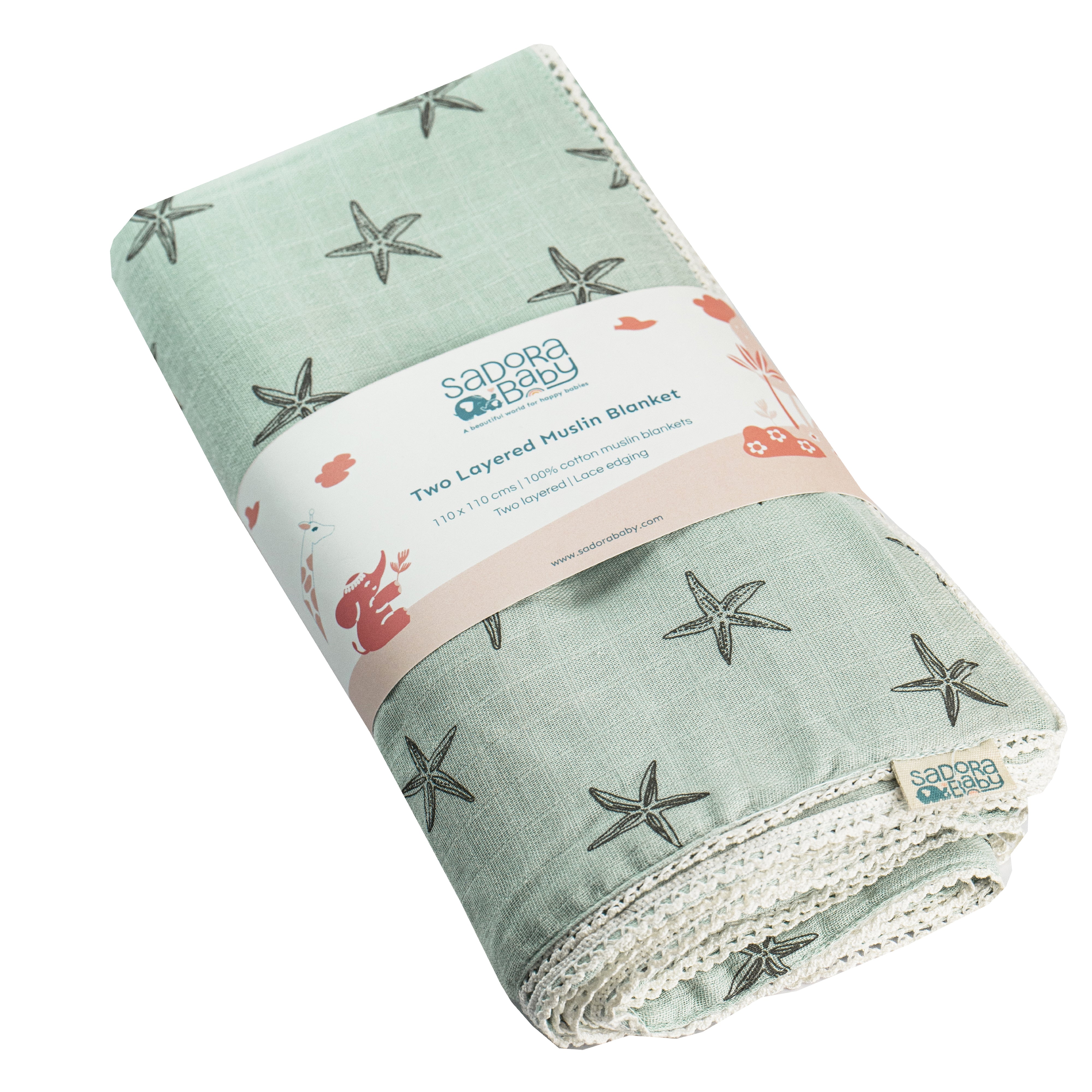 Two Layered Muslin Blanket / Starfish