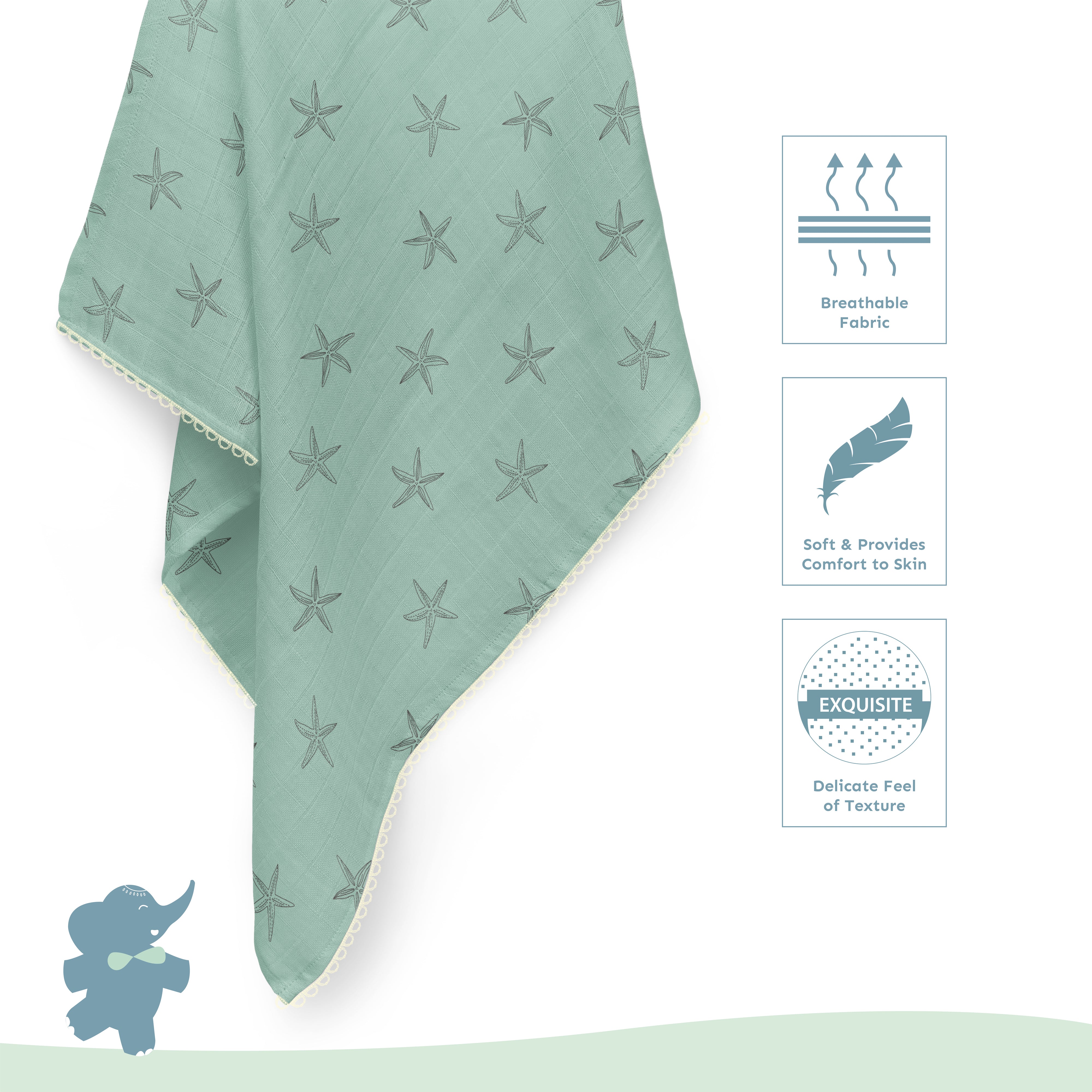 Two Layered Muslin Blanket / Starfish