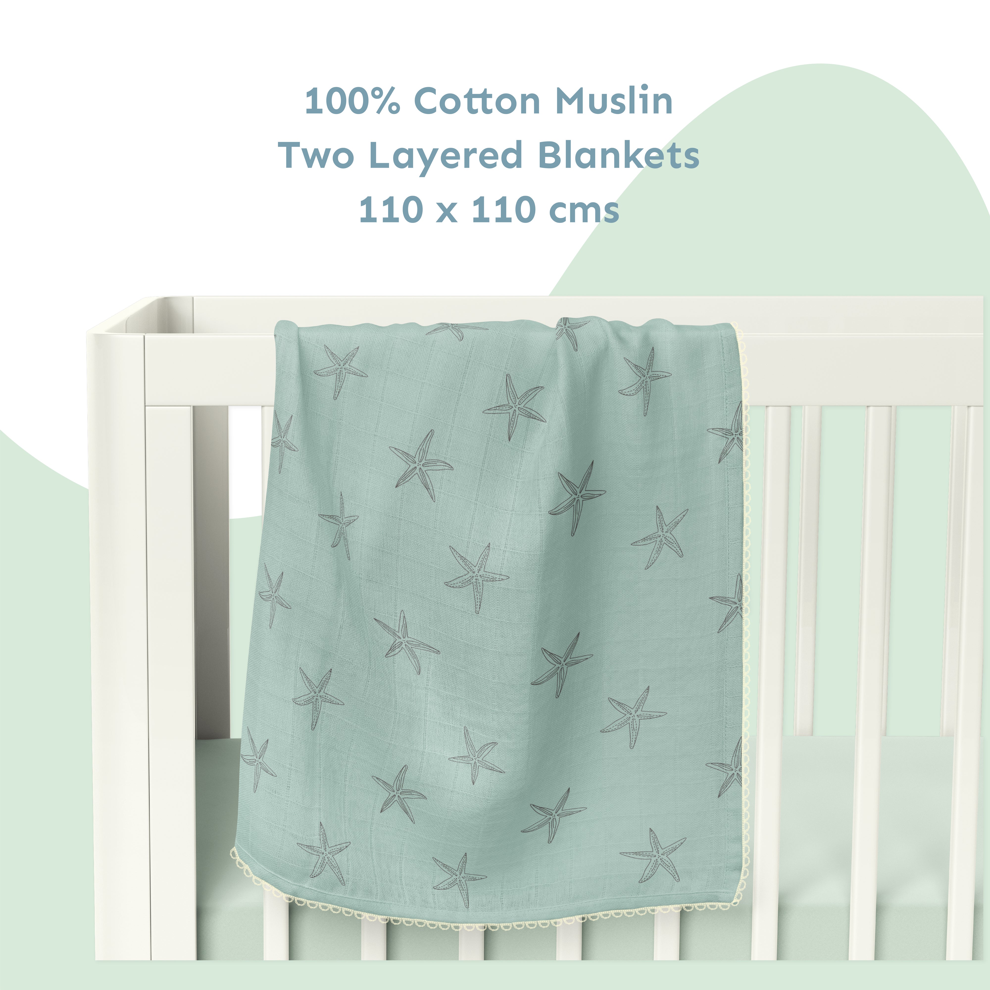 Two Layered Muslin Blanket / Starfish