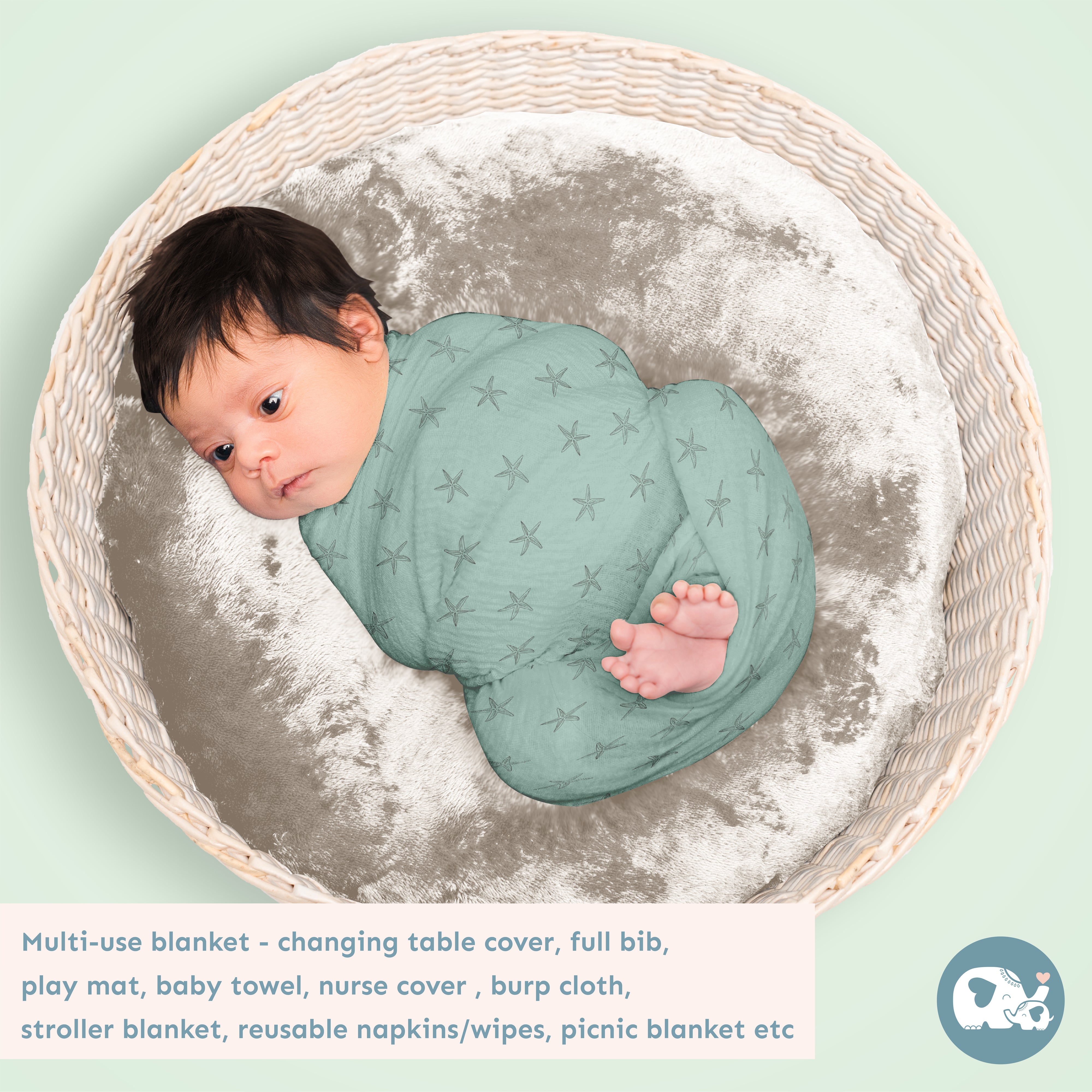 Two Layered Muslin Blanket / Starfish