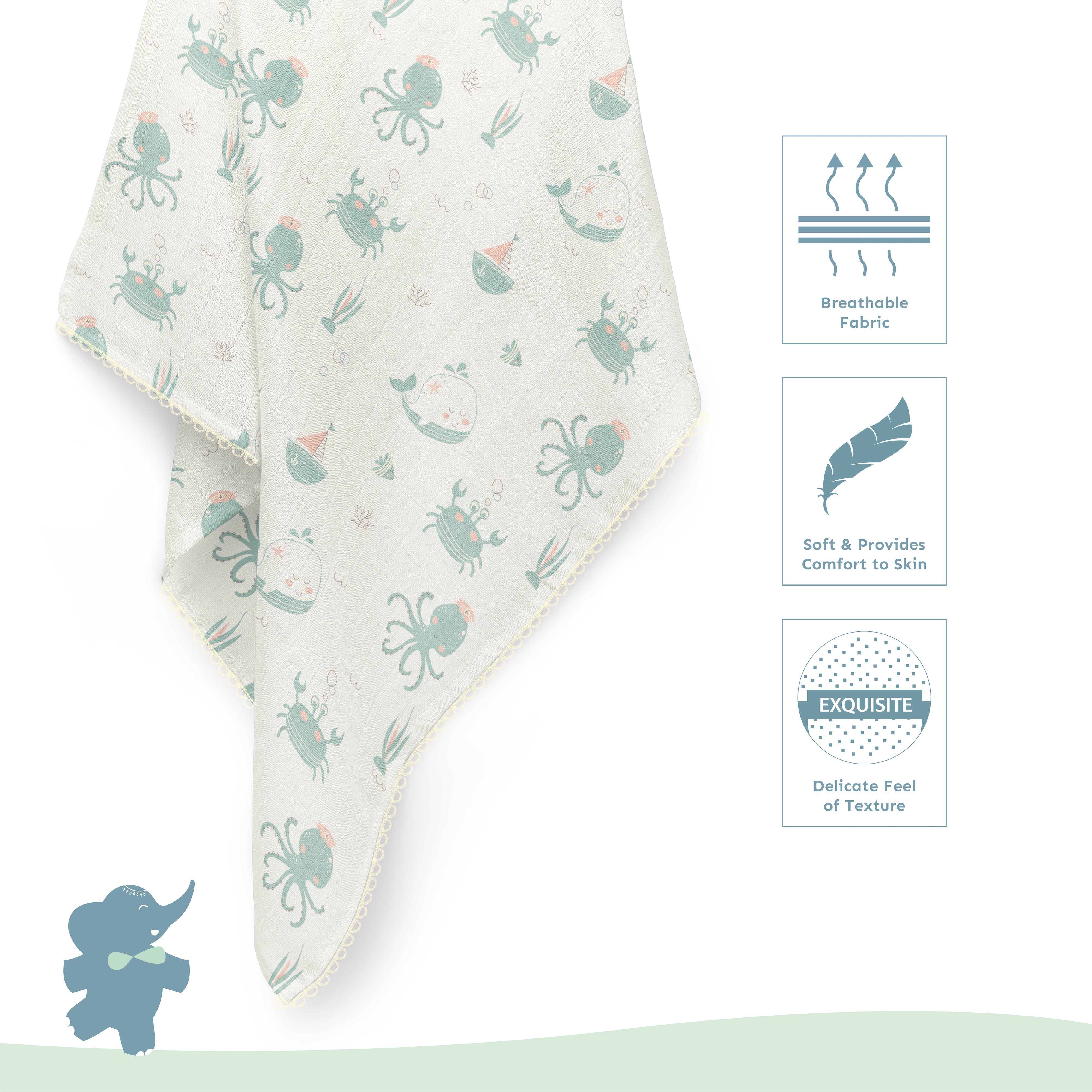 Two Layered Muslin Blanket / Undersea