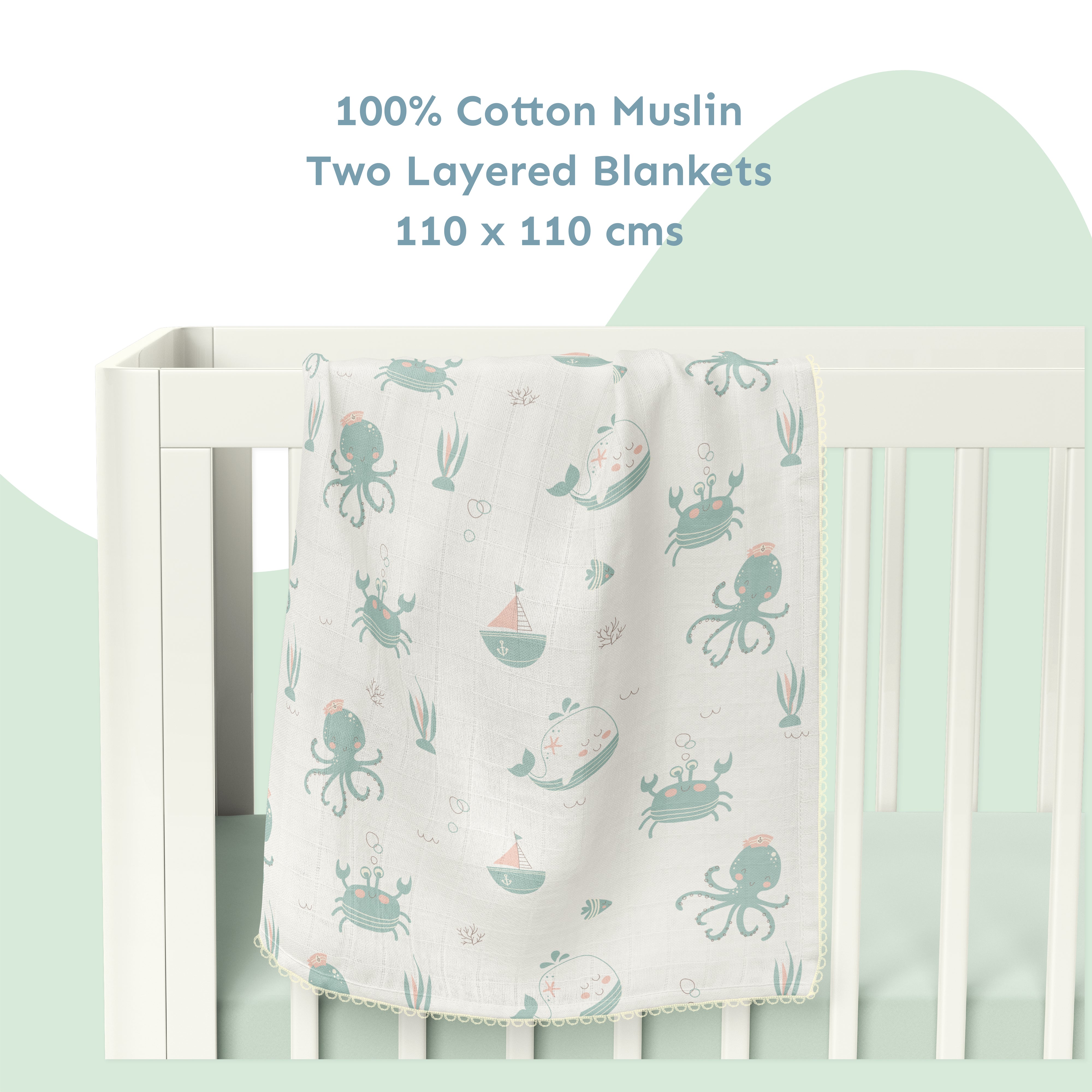 Two Layered Muslin Blanket / Undersea