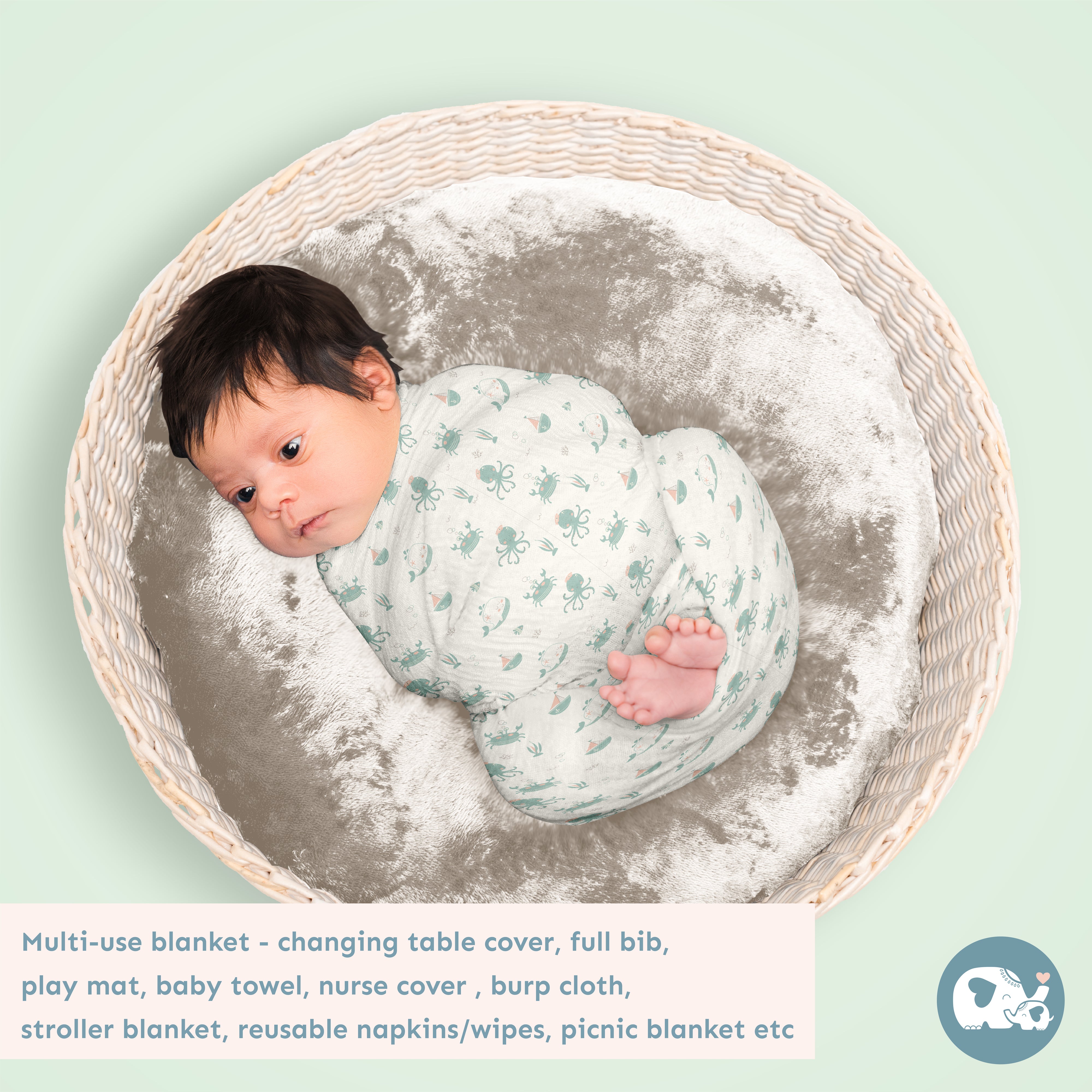 Two Layered Muslin Blanket / Undersea