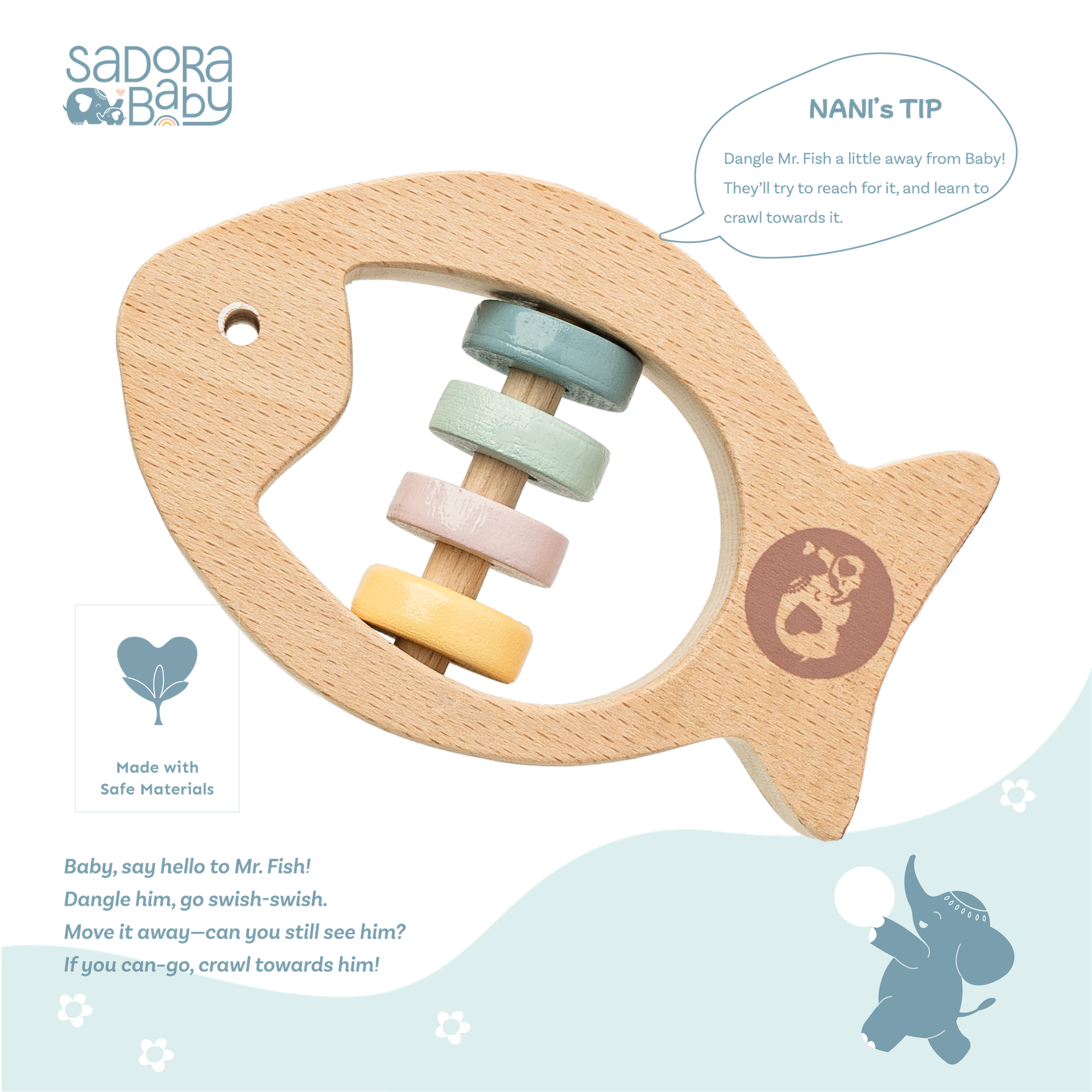 Mr. Fish Wooden Teether