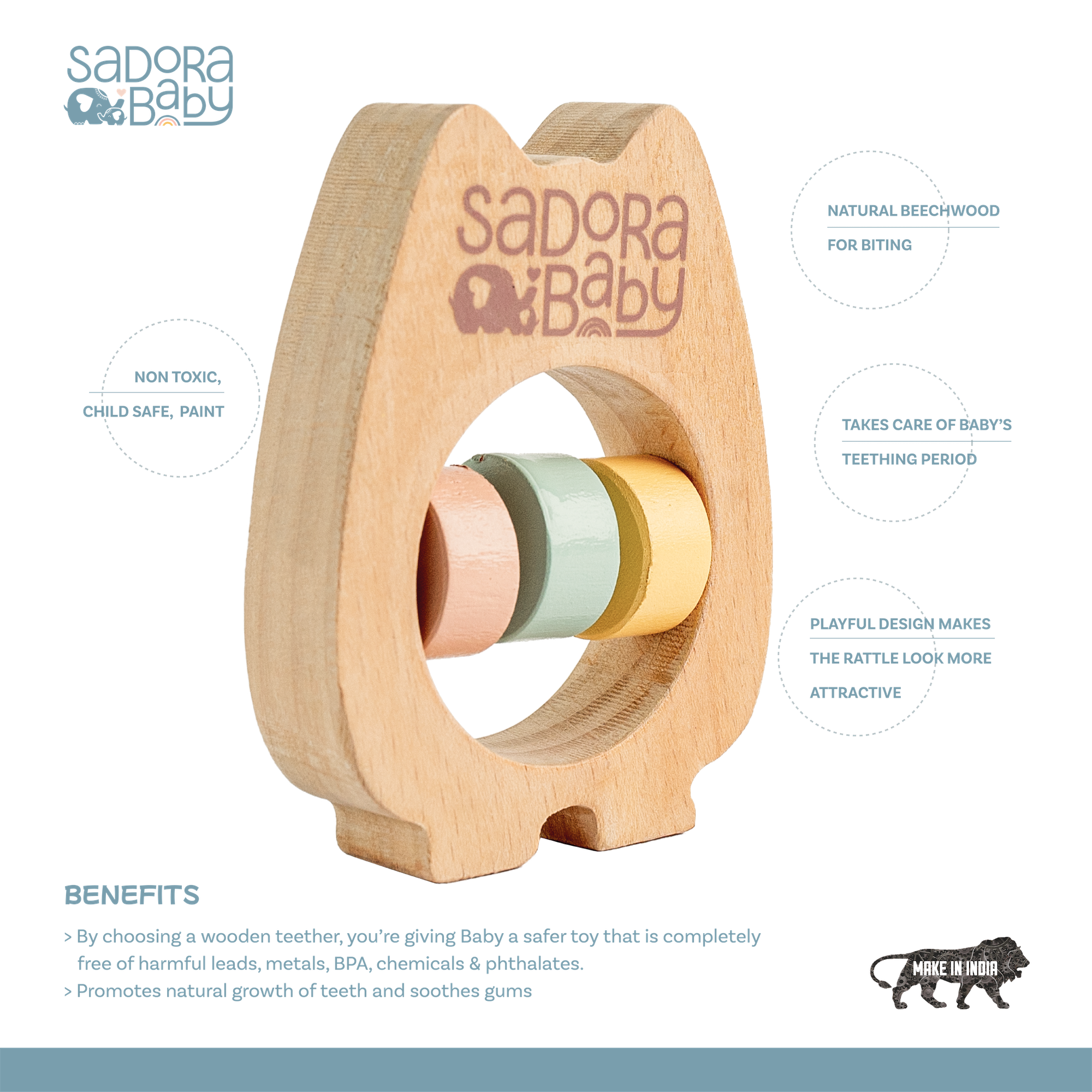 Baby Bear Wooden Teether