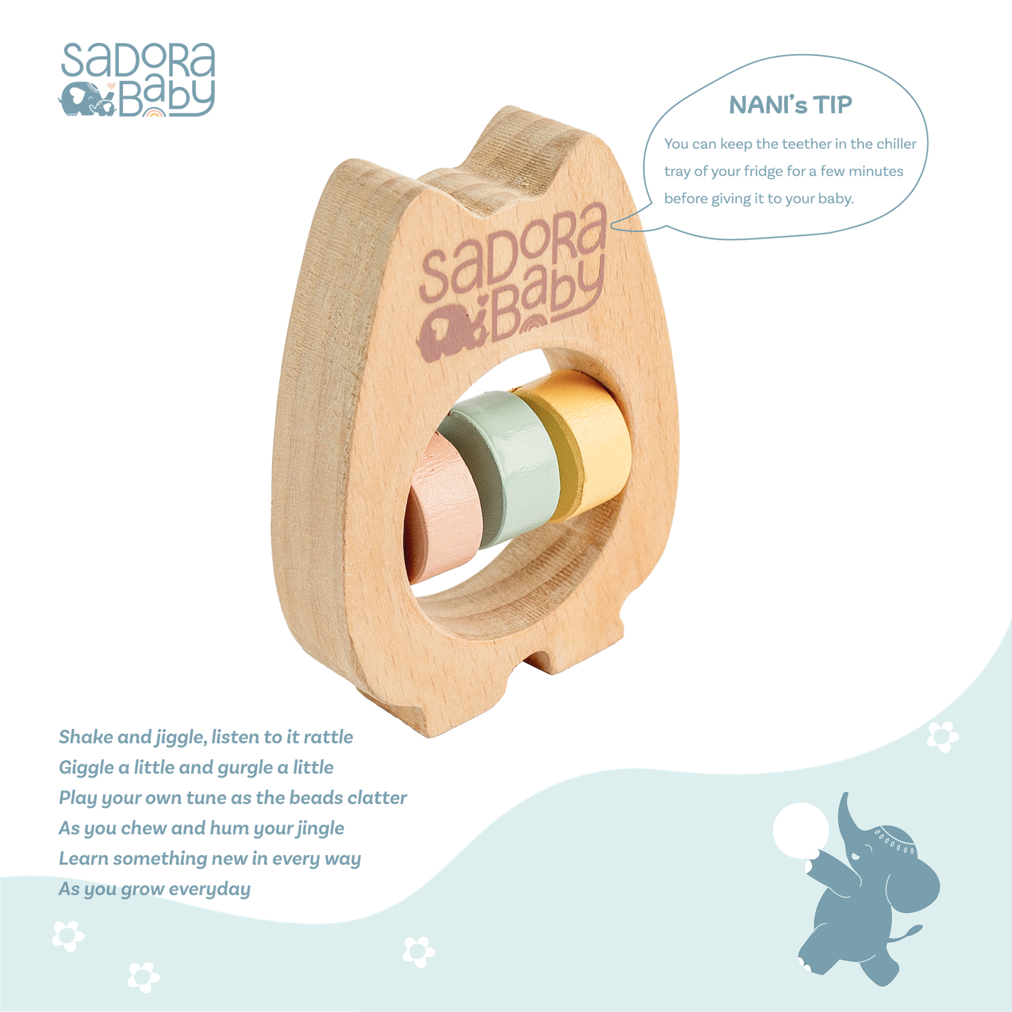 Baby Bear Wooden Teether
