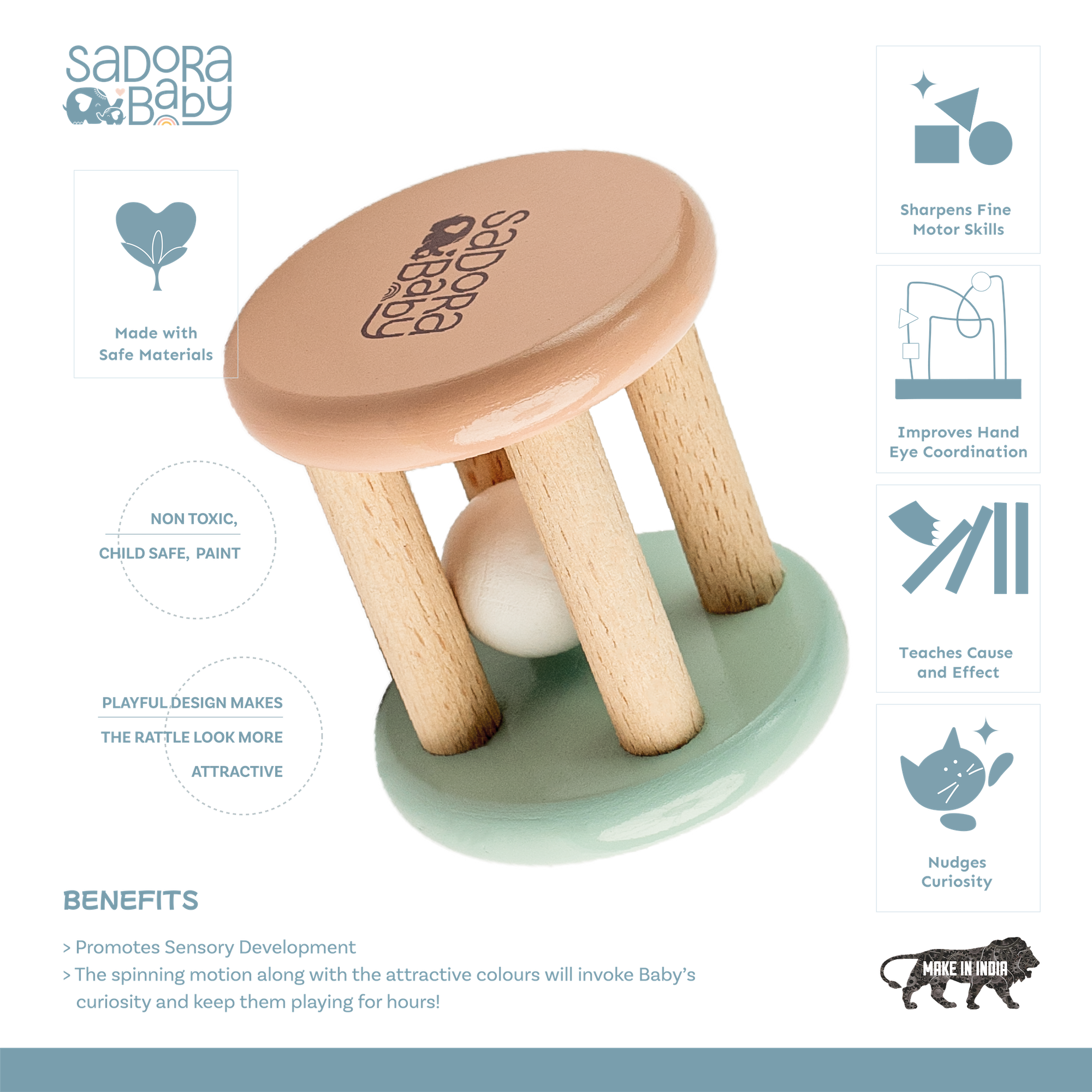 Wooden Roll ‘n’ Rattle