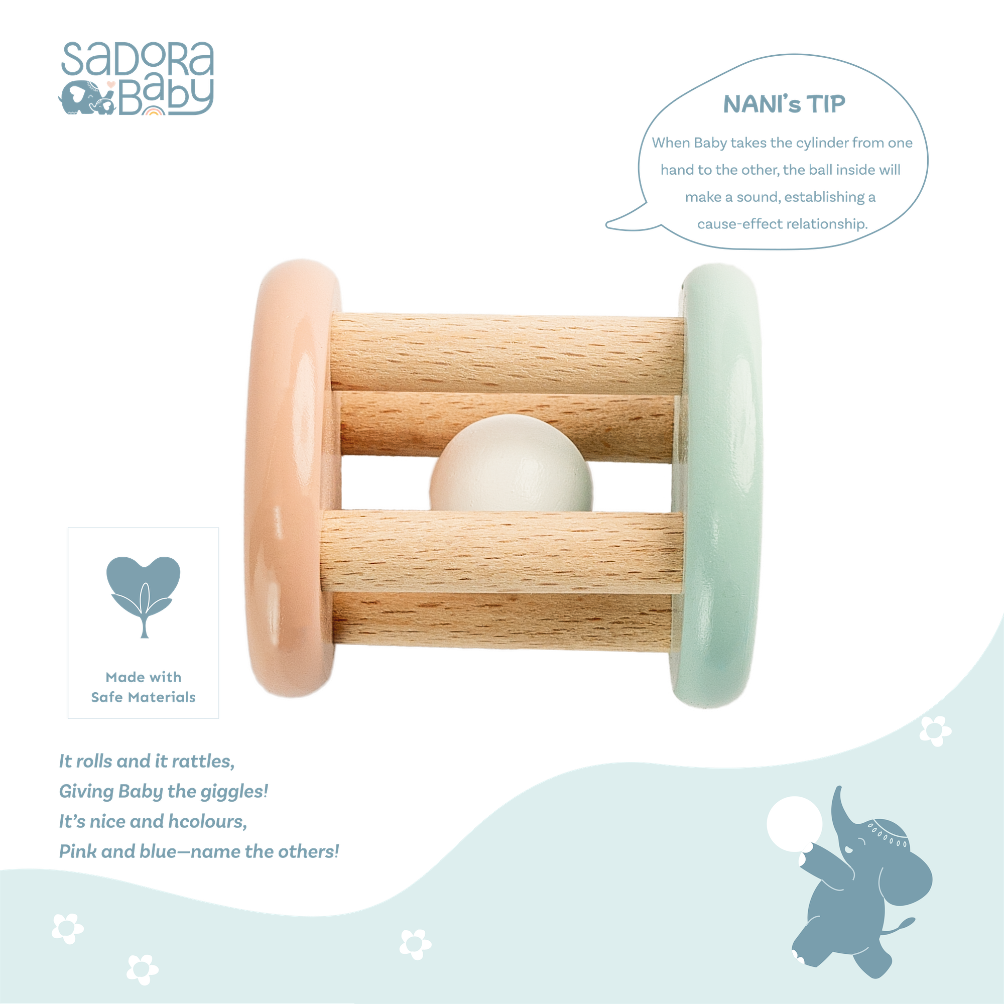 Wooden Roll ‘n’ Rattle
