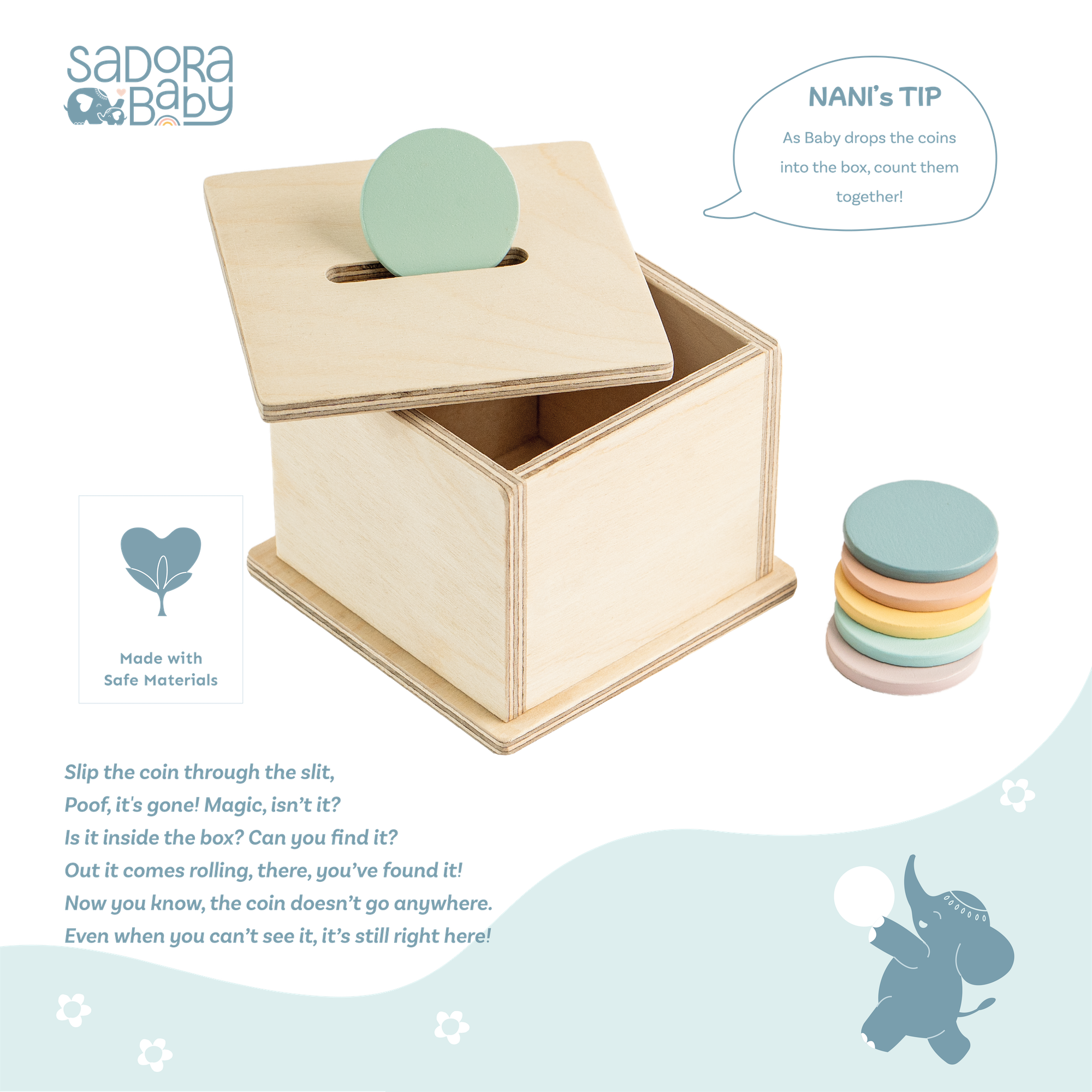 Montessori Wooden Coinbox