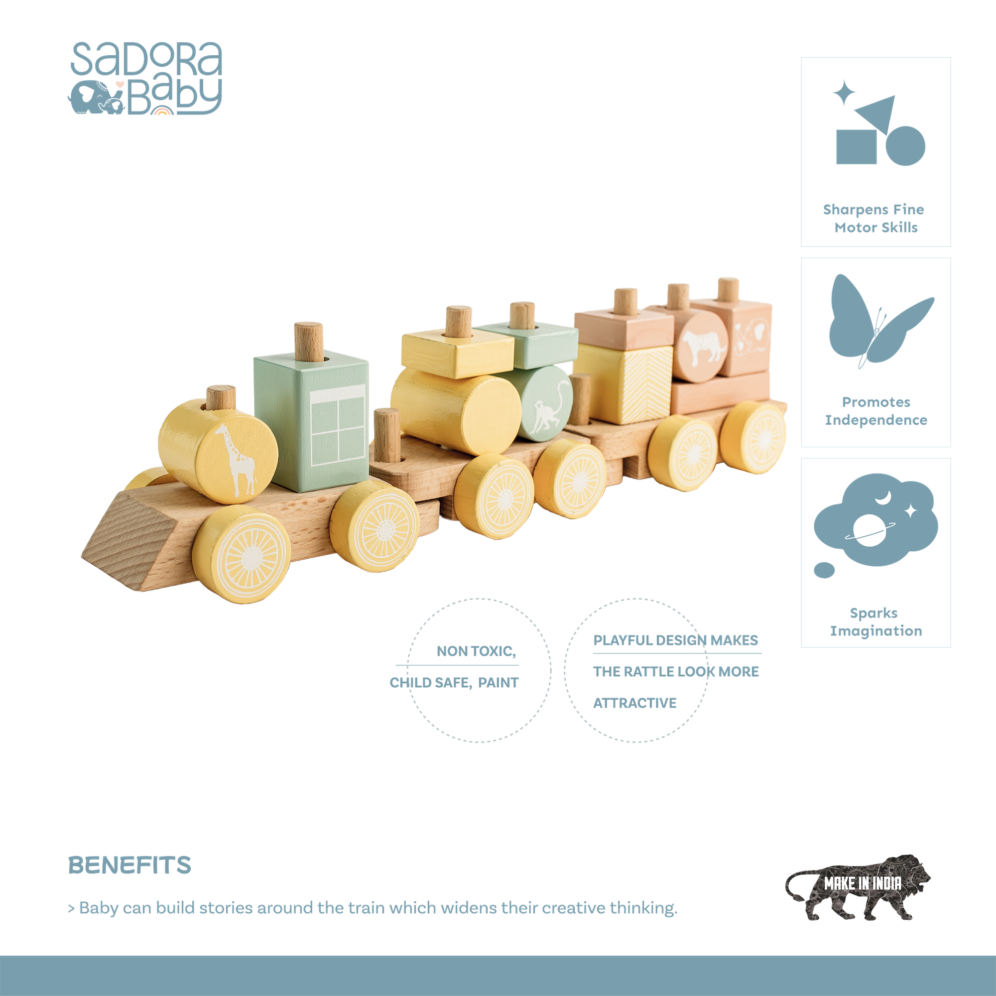 Wooden Choo-Choo Train Set