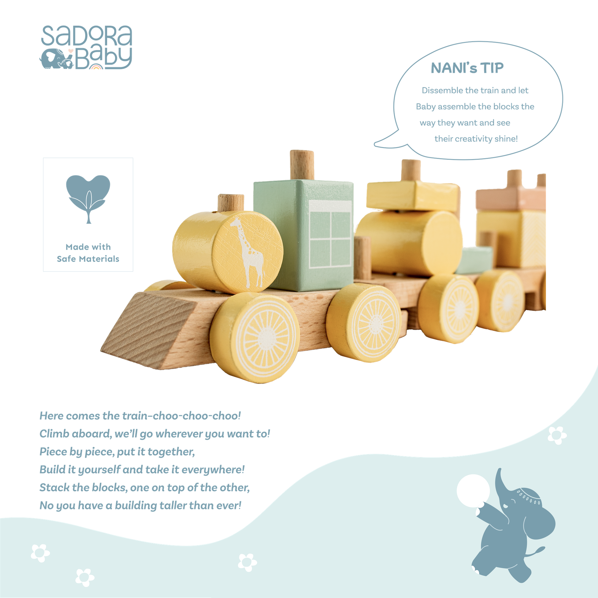 Wooden Choo-Choo Train Set