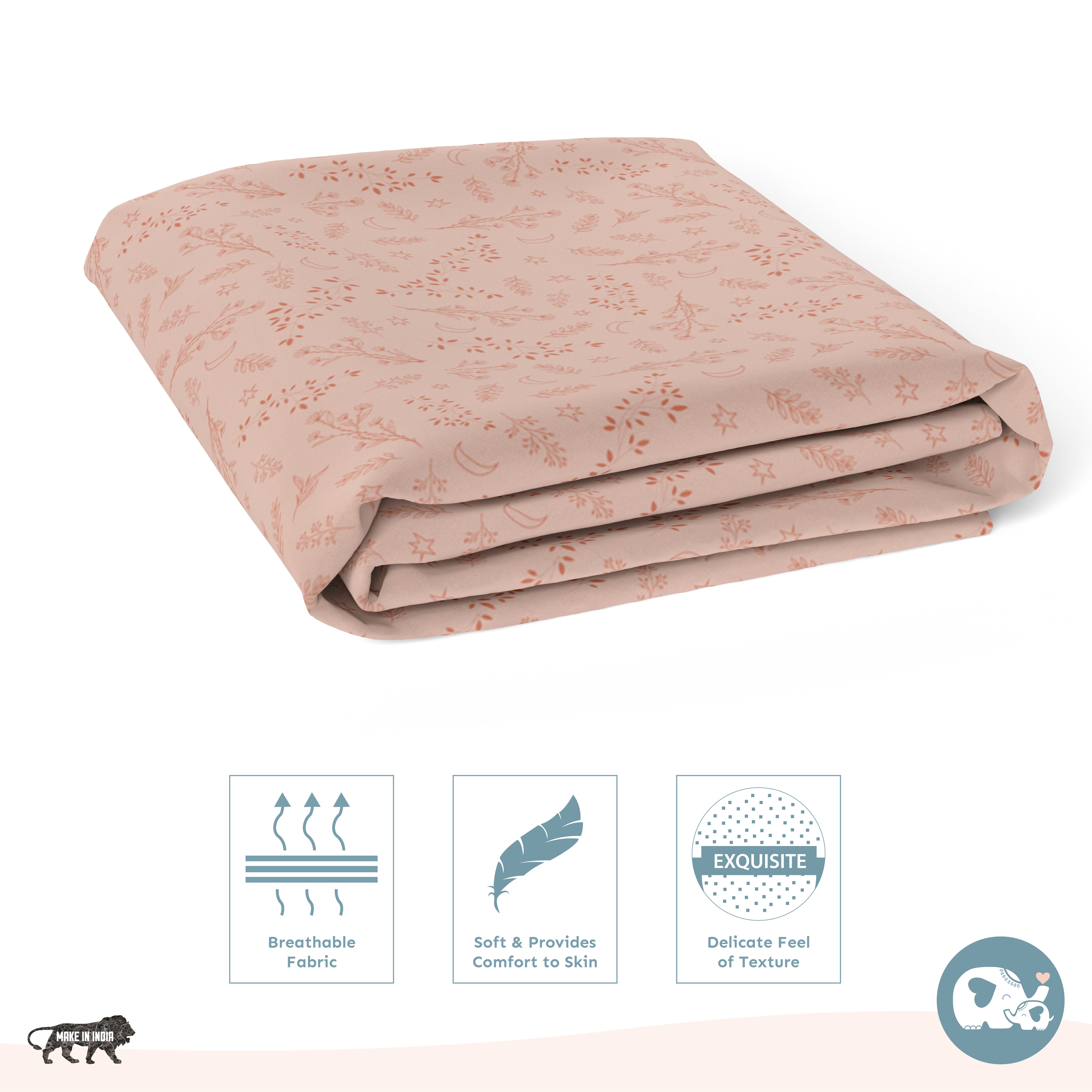 Baby Cot Fitted Sheets / 140 x 80 / Blush Floral