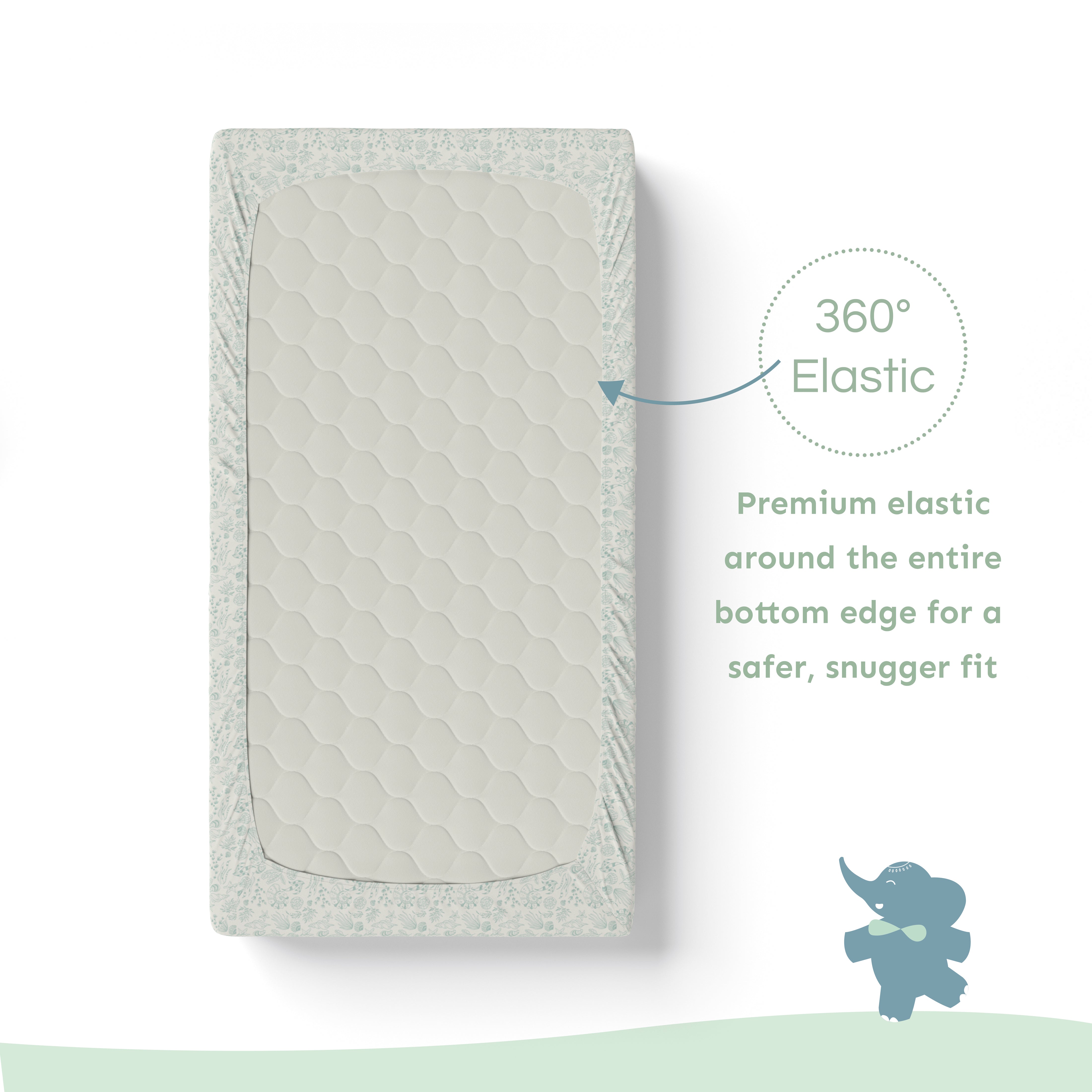 Baby Cot Fitted Sheets / 140 x 80 / Mint Shell