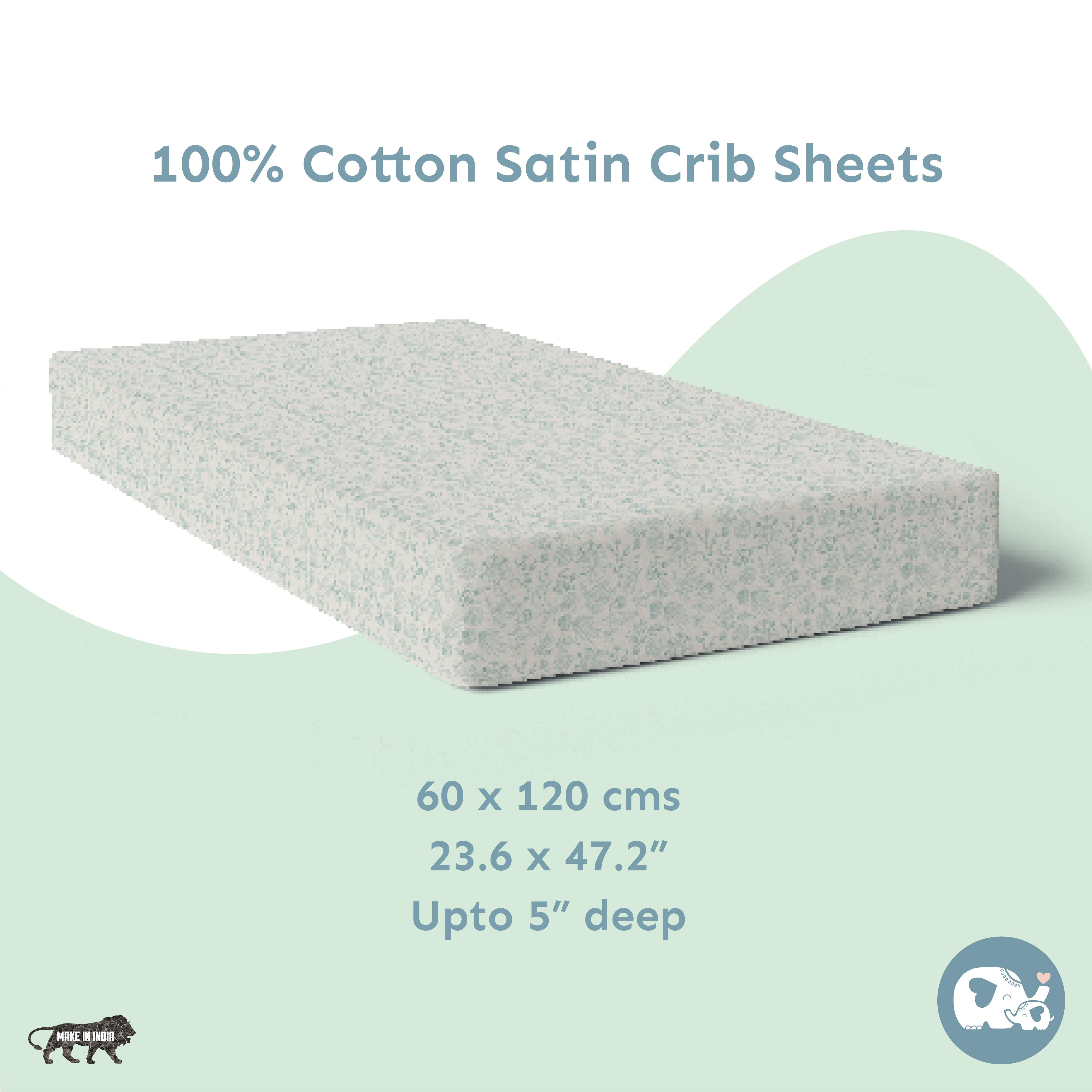 Baby Cot Fitted Sheets / 140 x 80 / Mint Shell