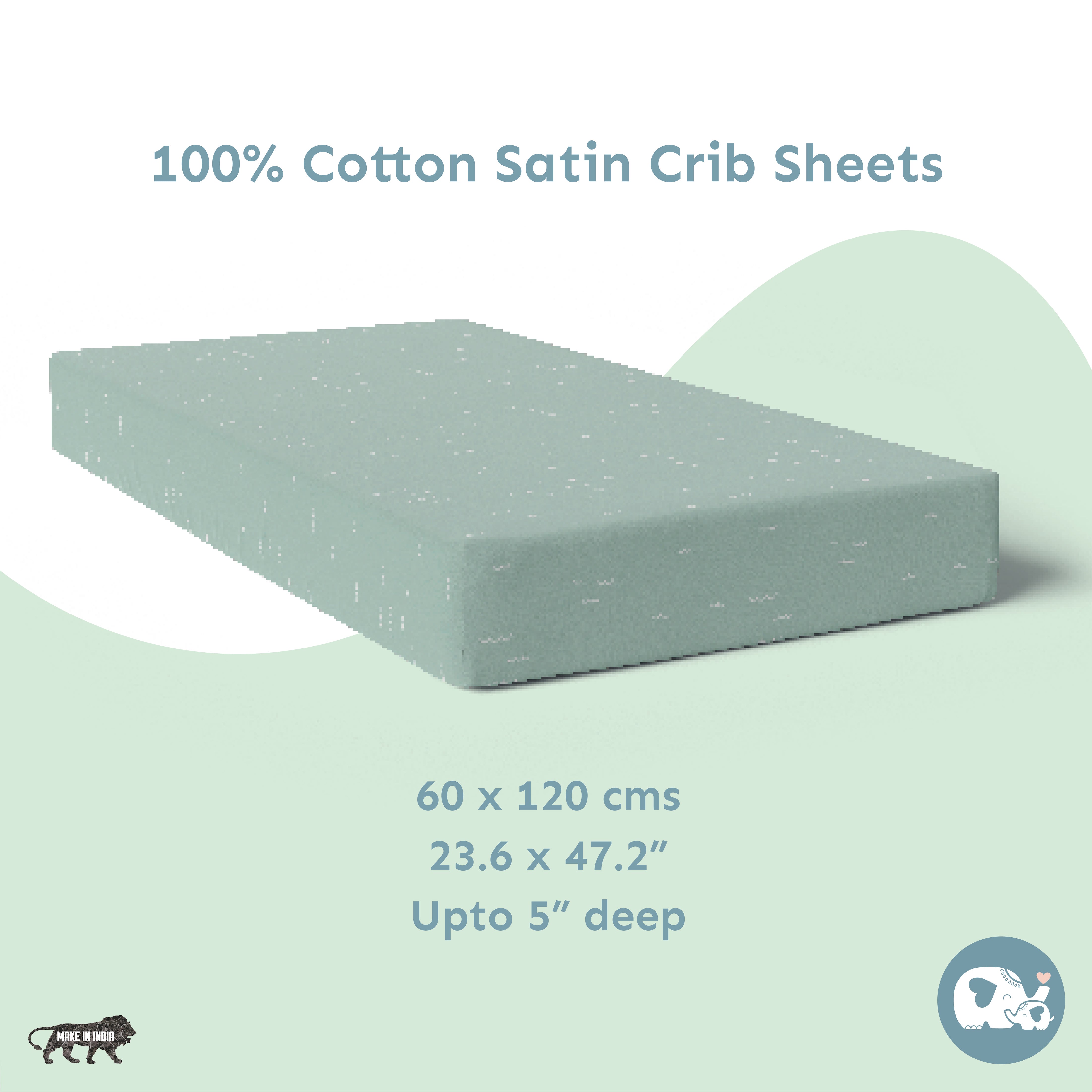 Baby Cot Fitted Sheets / 140 x 80 / Mint Waves