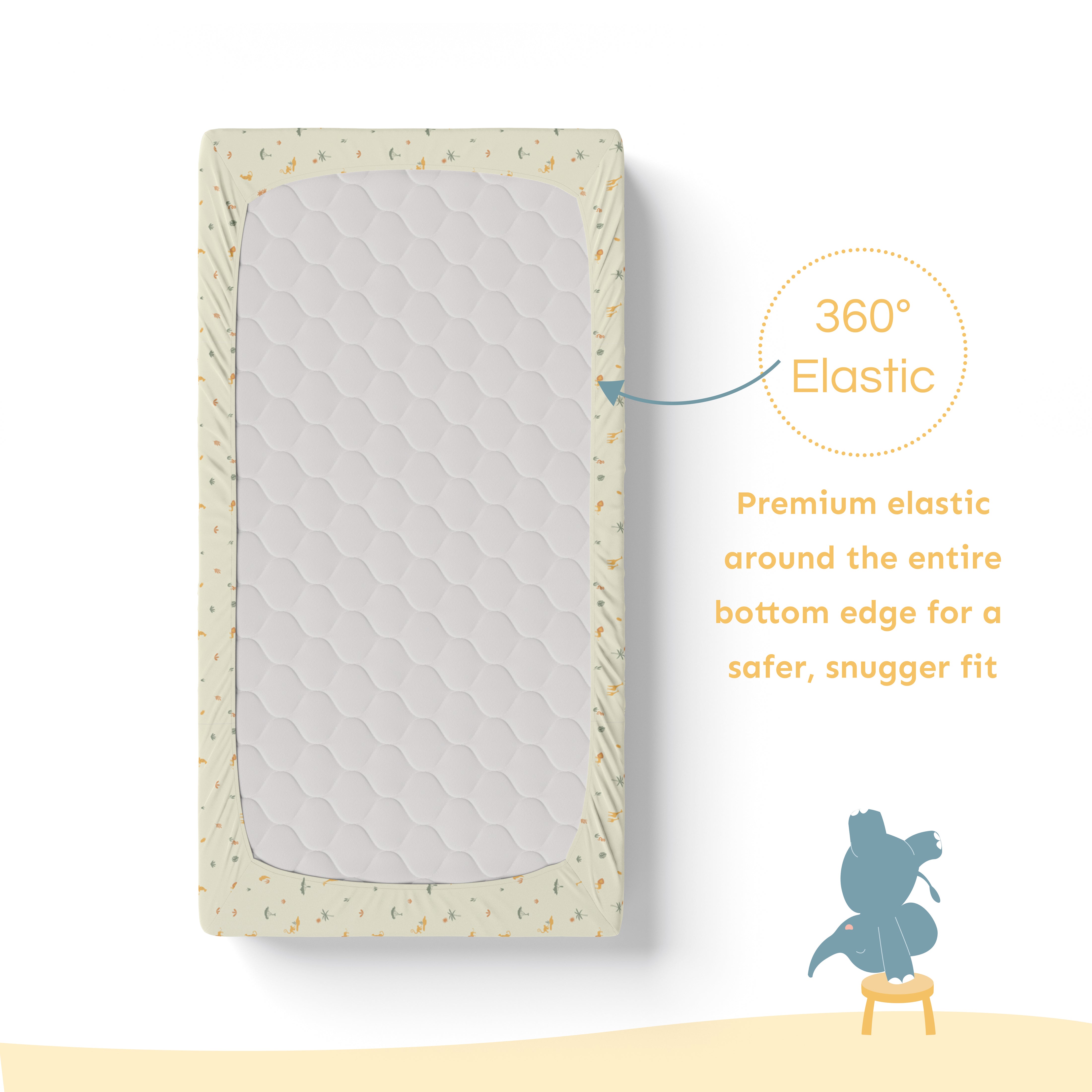 Baby Cot Fitted Sheets / 140 x 80 / Mustard Savanna