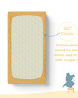 Baby Cot Fitted Sheets / 140 x 80 / Mustard Elephant