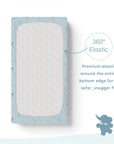 Baby Cot Fitted Sheets / 140 x 80 / Denim Aeroplane