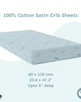 Baby Cot Fitted Sheets / 140 x 80 / Denim Aeroplane