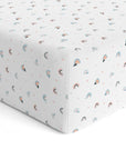 Baby Cot Fitted Sheets / 140 x 80 / Denim Rainbow