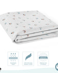 Baby Cot Fitted Sheets / 140 x 80 / Denim Rainbow