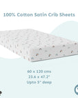 Baby Cot Fitted Sheets / 140 x 80 / Denim Rainbow