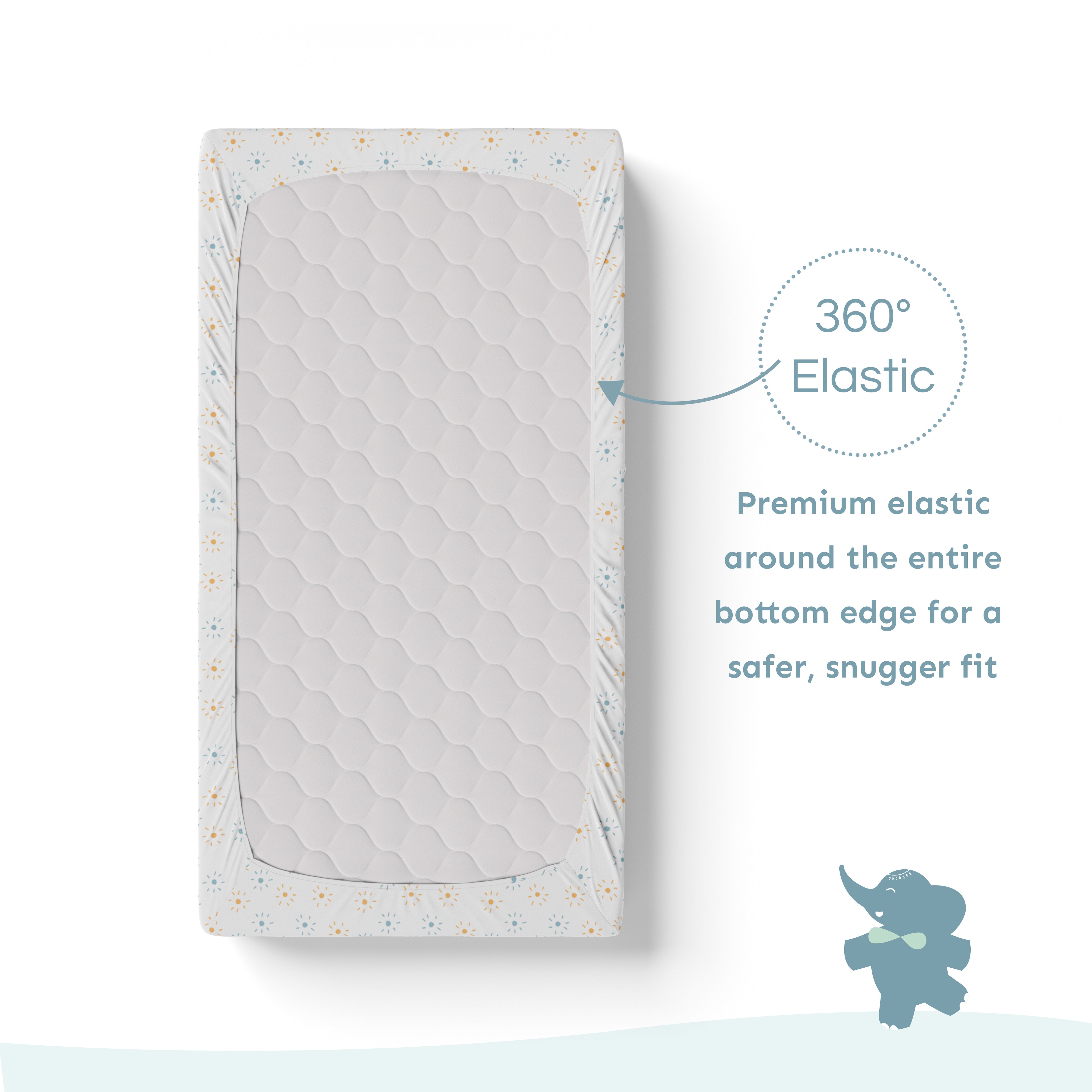 Baby Cot Fitted Sheets / 140 x 80 / Denim Sun