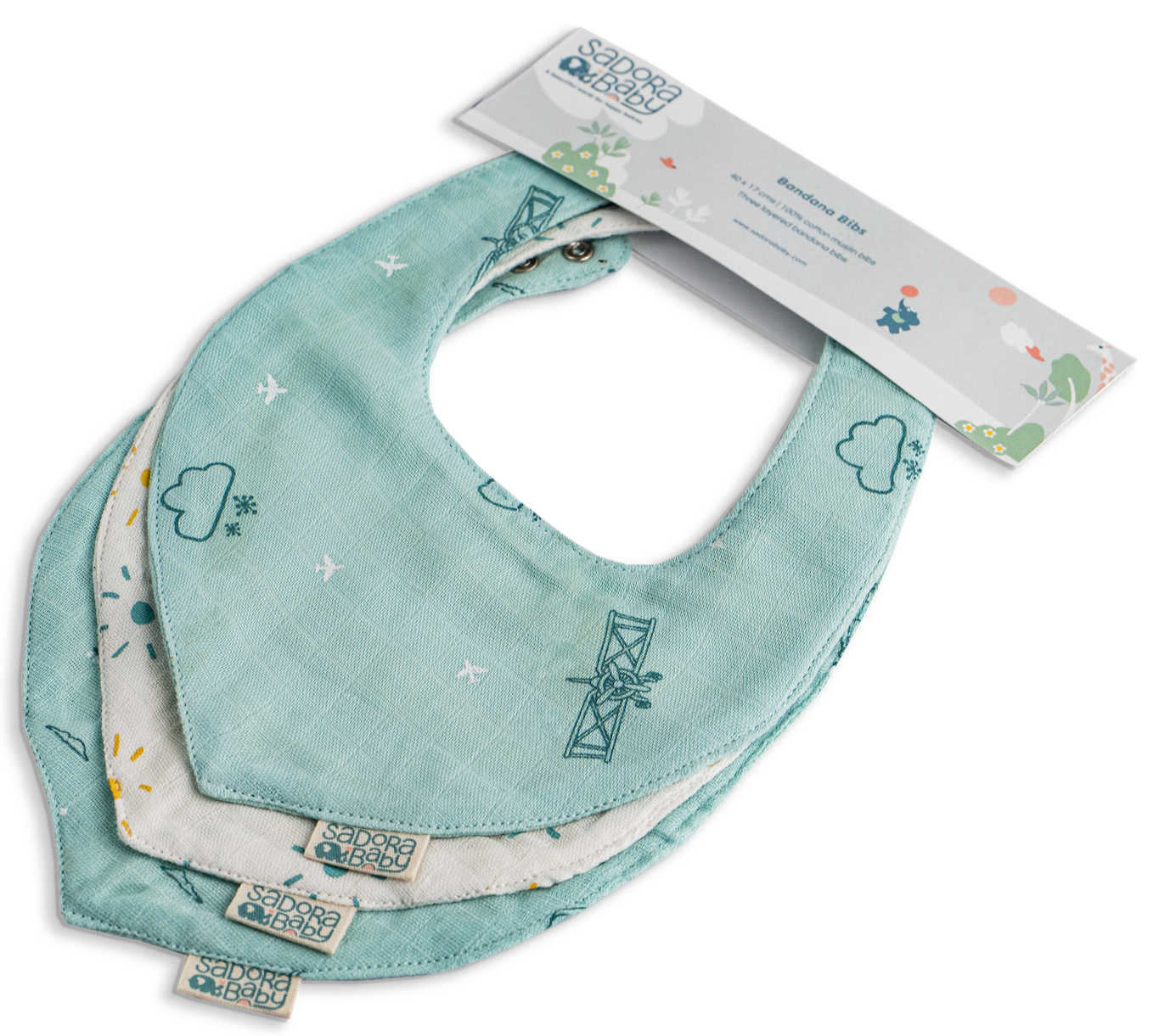 Bandana Bib Aeroplane / Sun / Hot Air Balloon