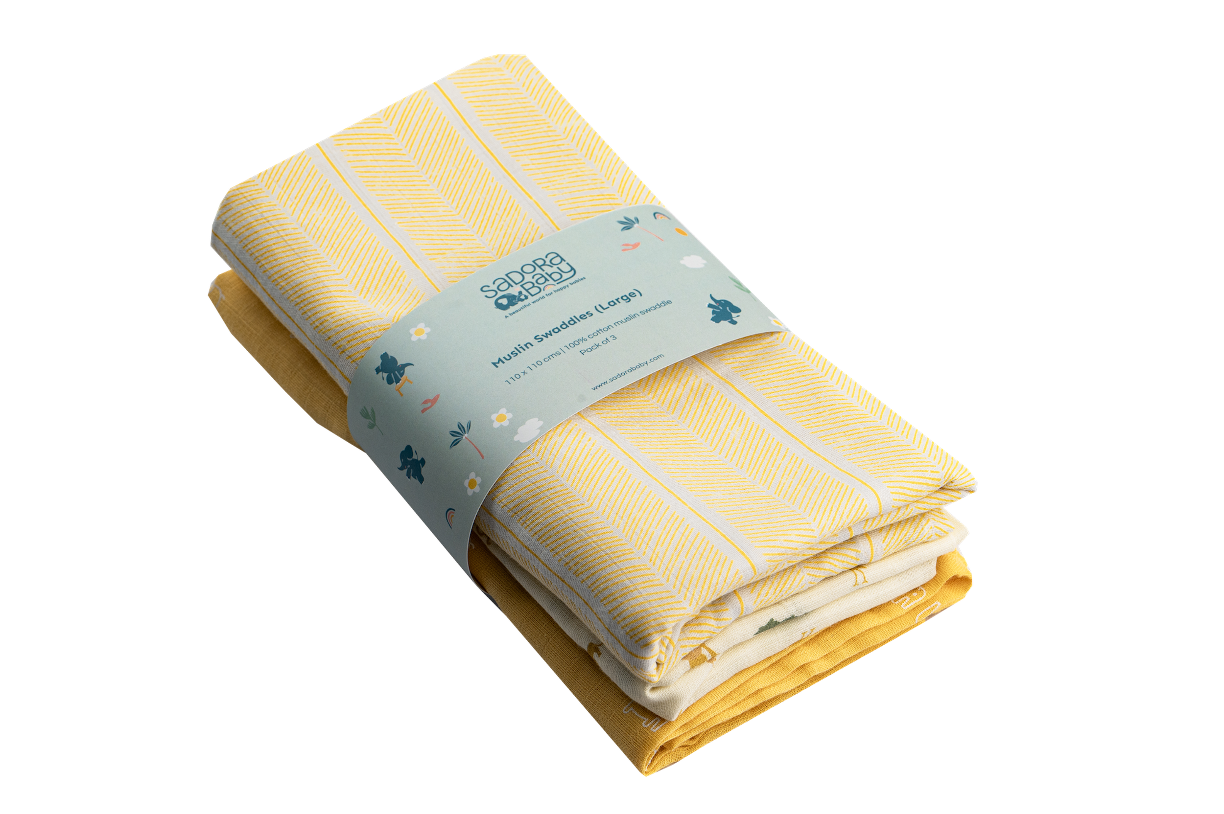 Muslin Swaddles 110 x 110 Savanna / Aztec / Elephant