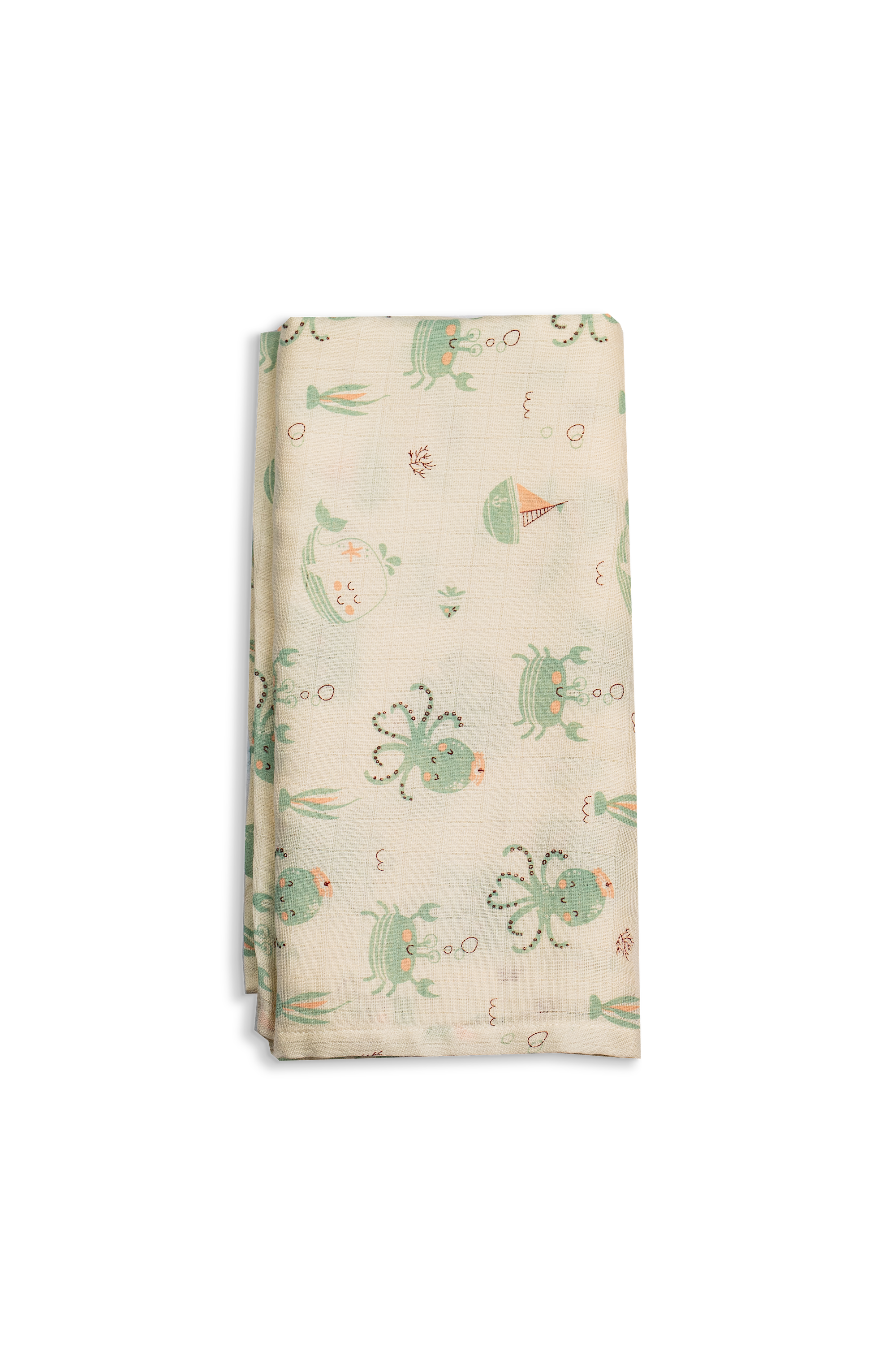 Muslin Swaddles 110 x 110 Waves / Mint / Undersea