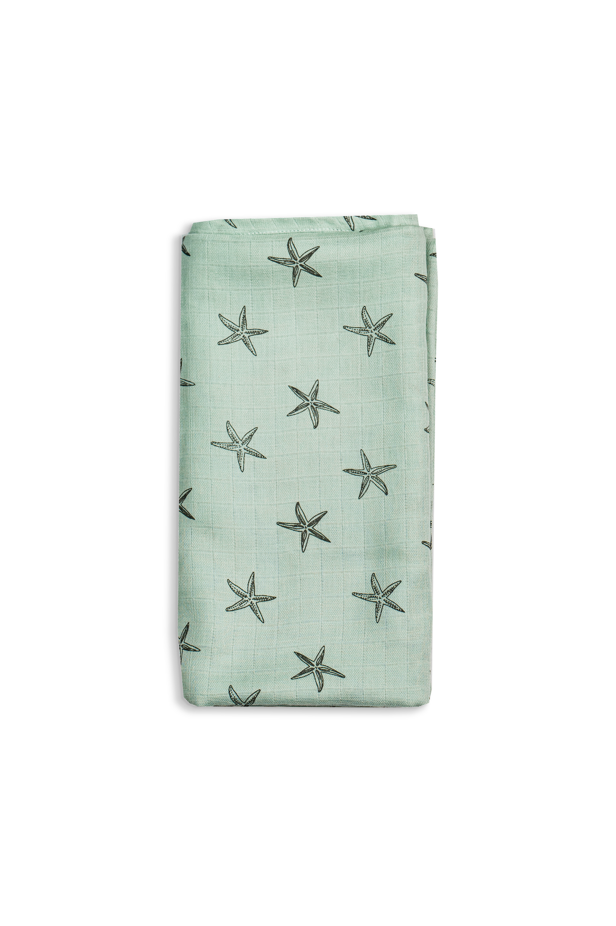 Muslin Swaddles 110 x 110 Mint / Starfish / Shells