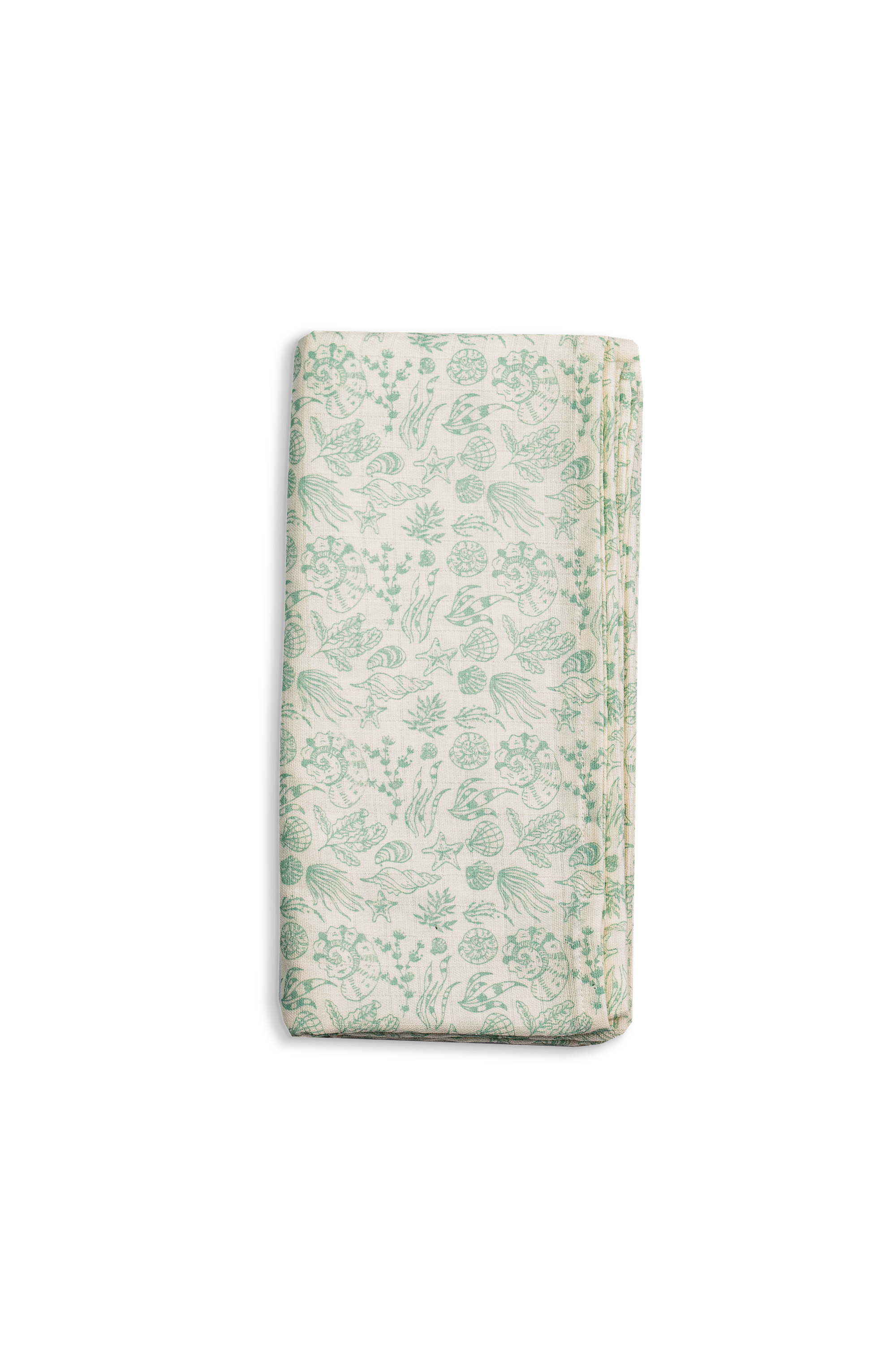 Muslin Swaddles 110 x 110 Mint / Starfish / Shells