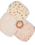Pacifier Cloth With Wooden Ring / Floral / Daisy / Hedgehog
