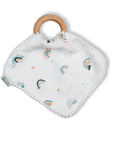 Pacifier Cloth With Wooden Ring / Aeroplane / Hot Air Balloon / Rainbow