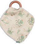 Pacifier Cloth With Wooden Ring / Starfish / Waves / Undersea