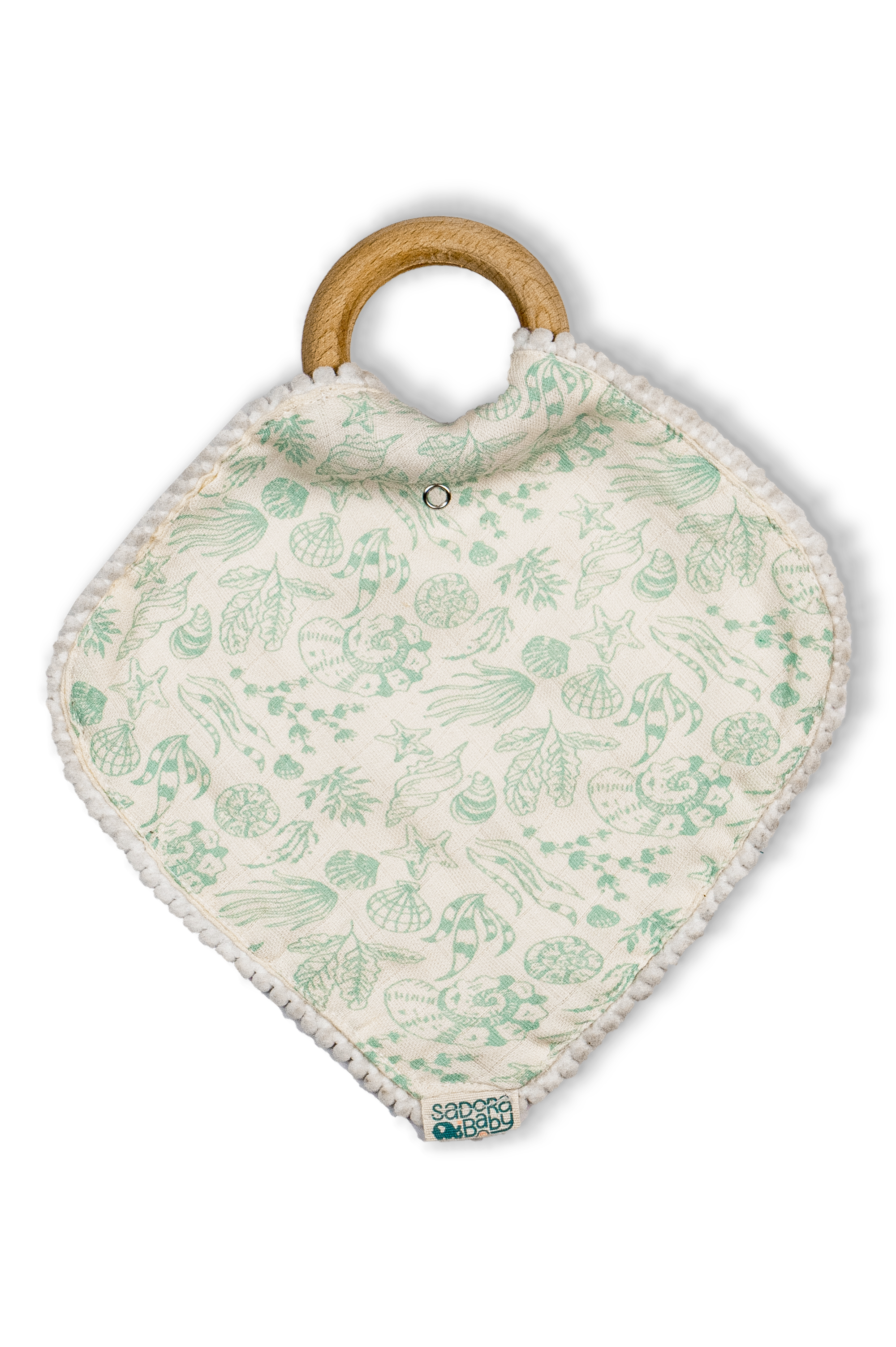 Pacifier Cloth With Wooden Ring / Starfish / Waves / Shell