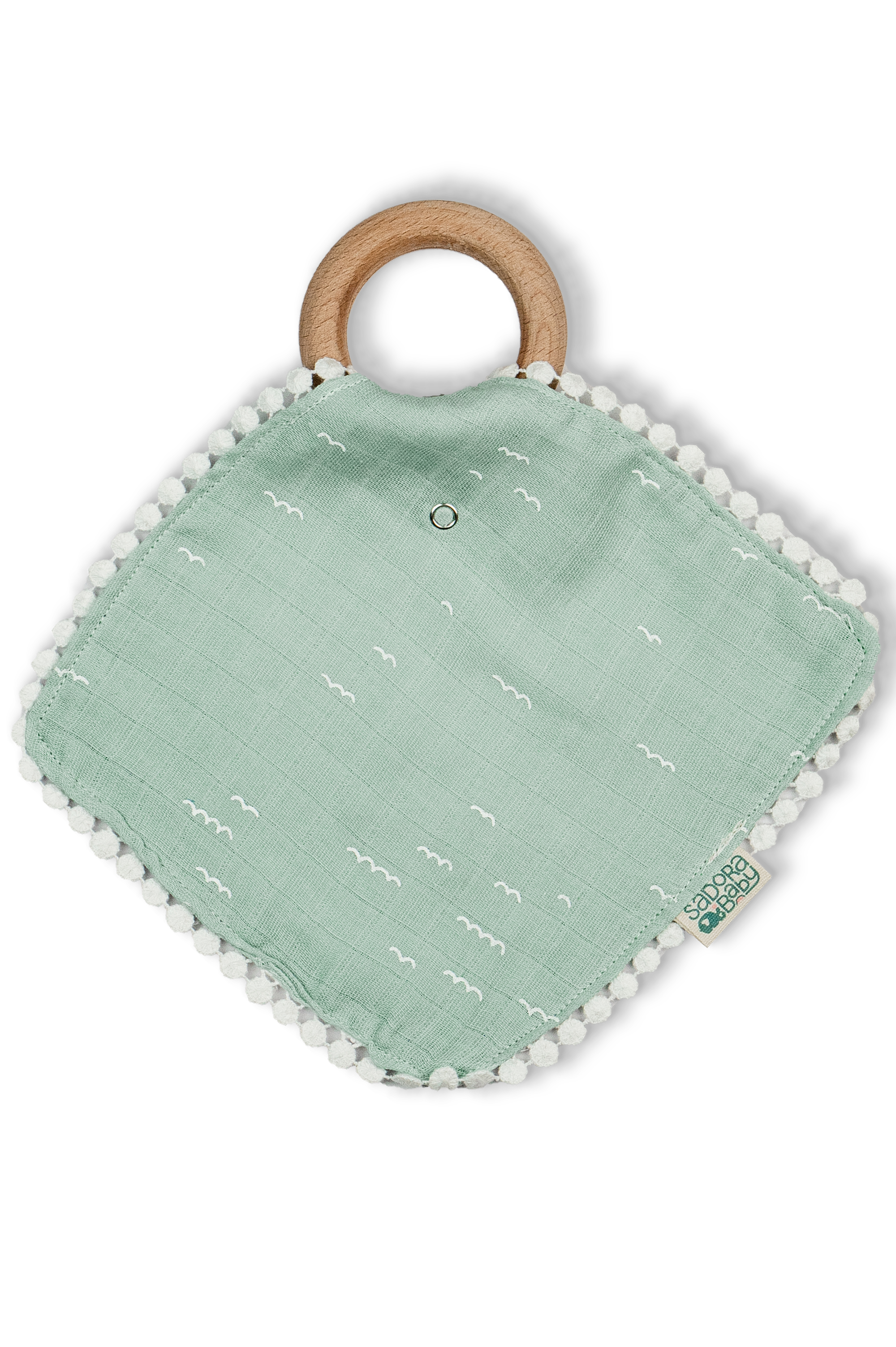 Pacifier Cloth With Wooden Ring / Starfish / Waves / Undersea