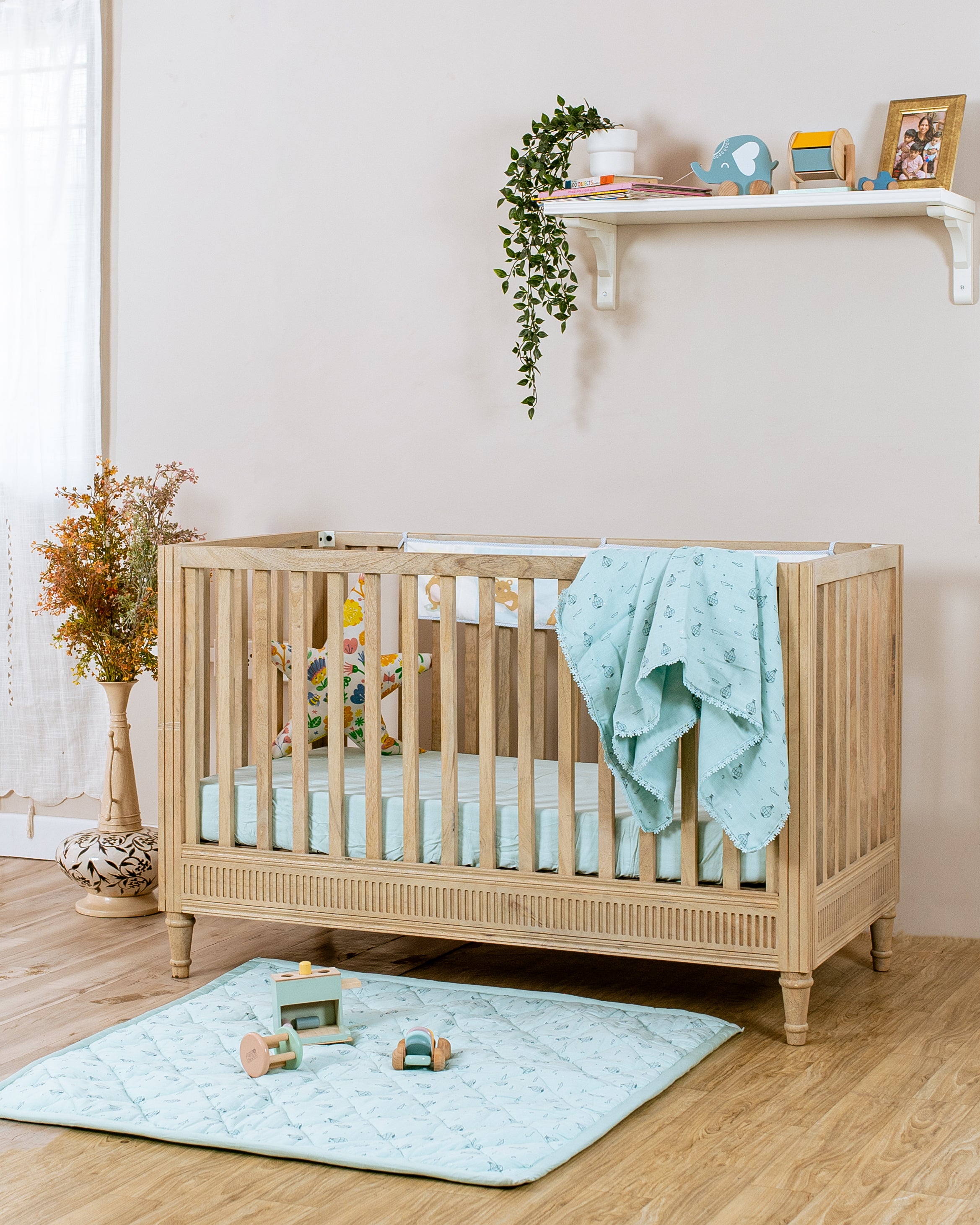 Three Layered Muslin Blanket / Denim Hot Air Balloon