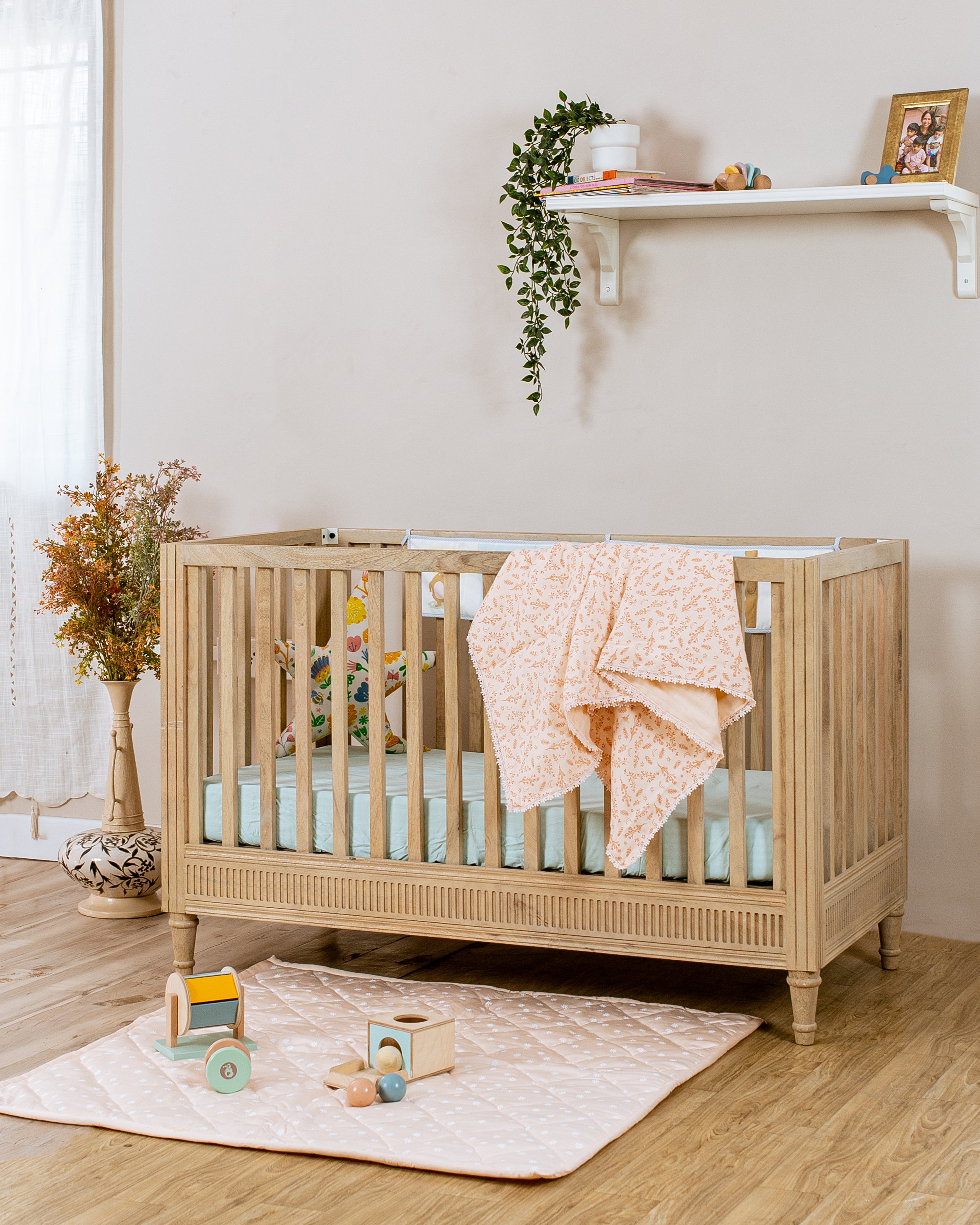 Three Layered Muslin Blanket / Blush Floral
