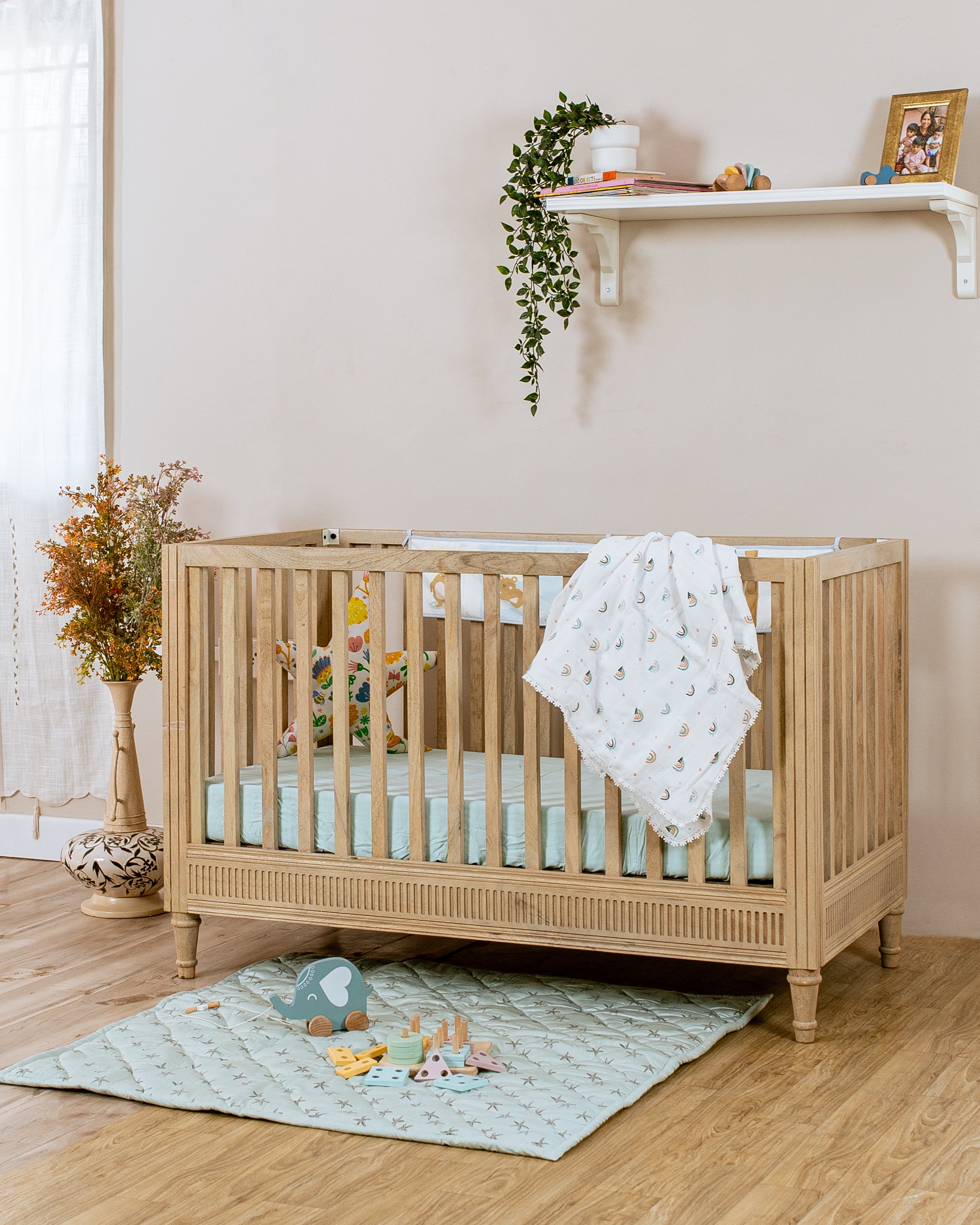 Three Layered Muslin Blanket / Denim Rainbow