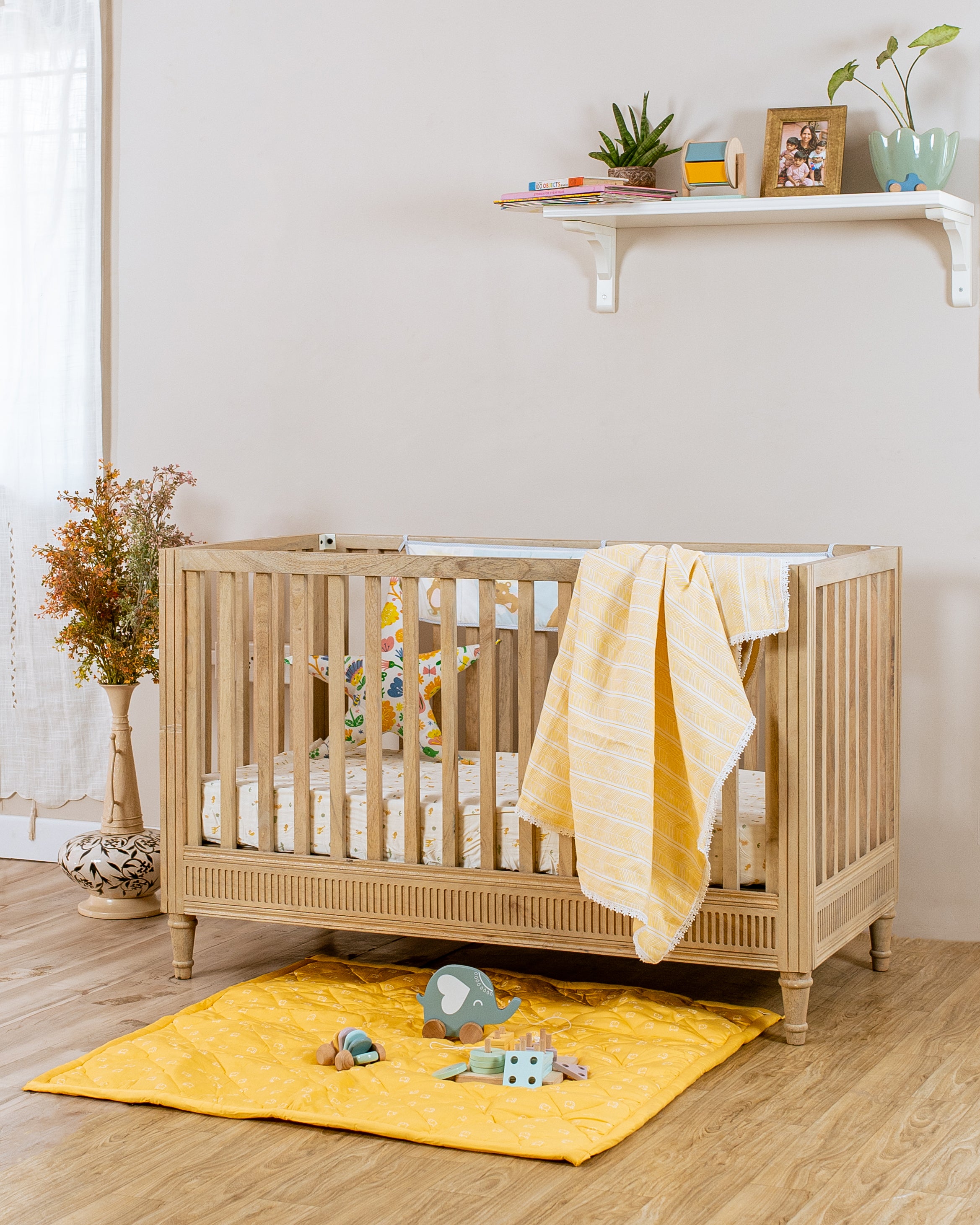 Three Layered Muslin Blanket / Mustard Aztec