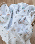 Three Layered Muslin Blanket / Denim Rainbow