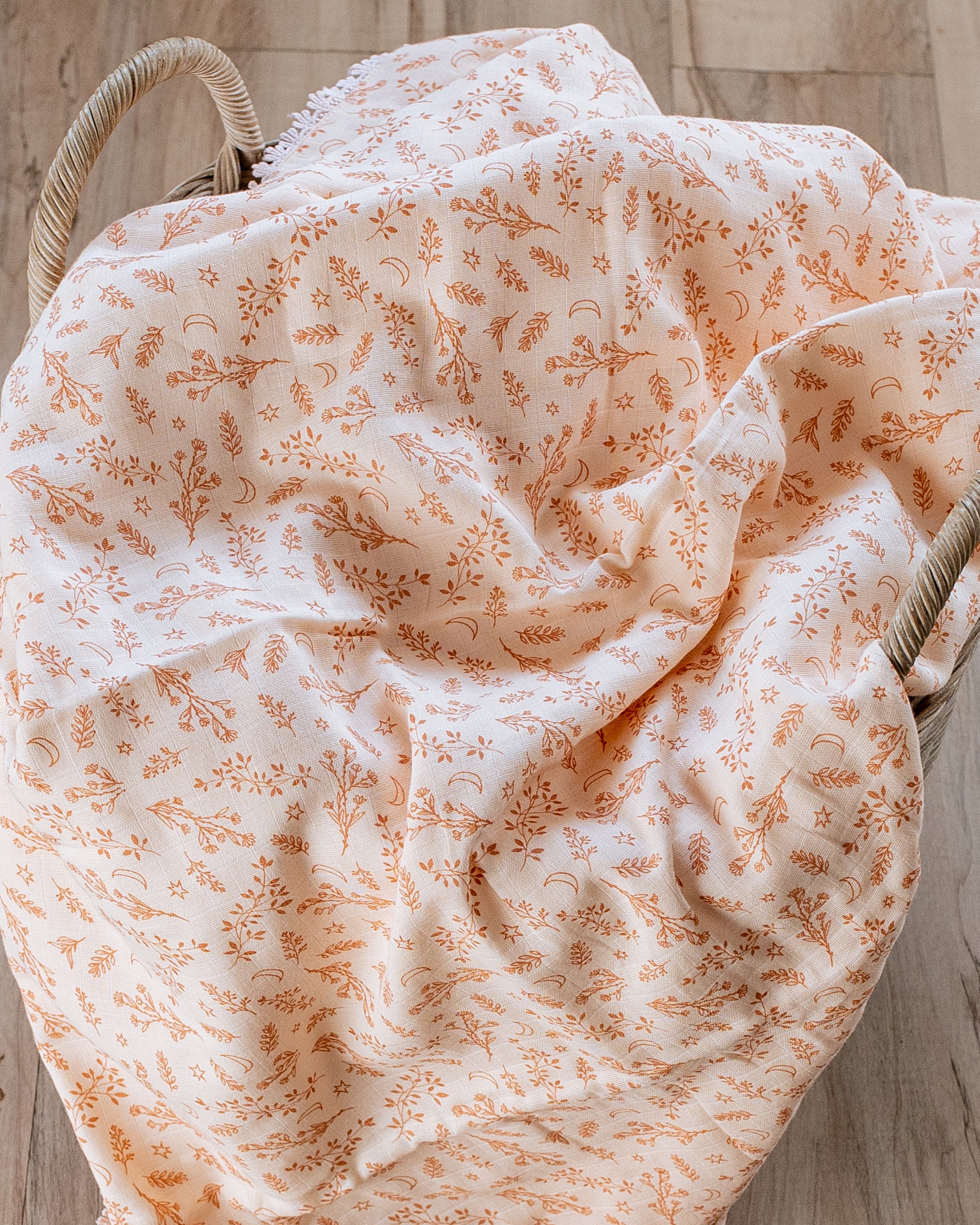 Three Layered Muslin Blanket / Blush Floral