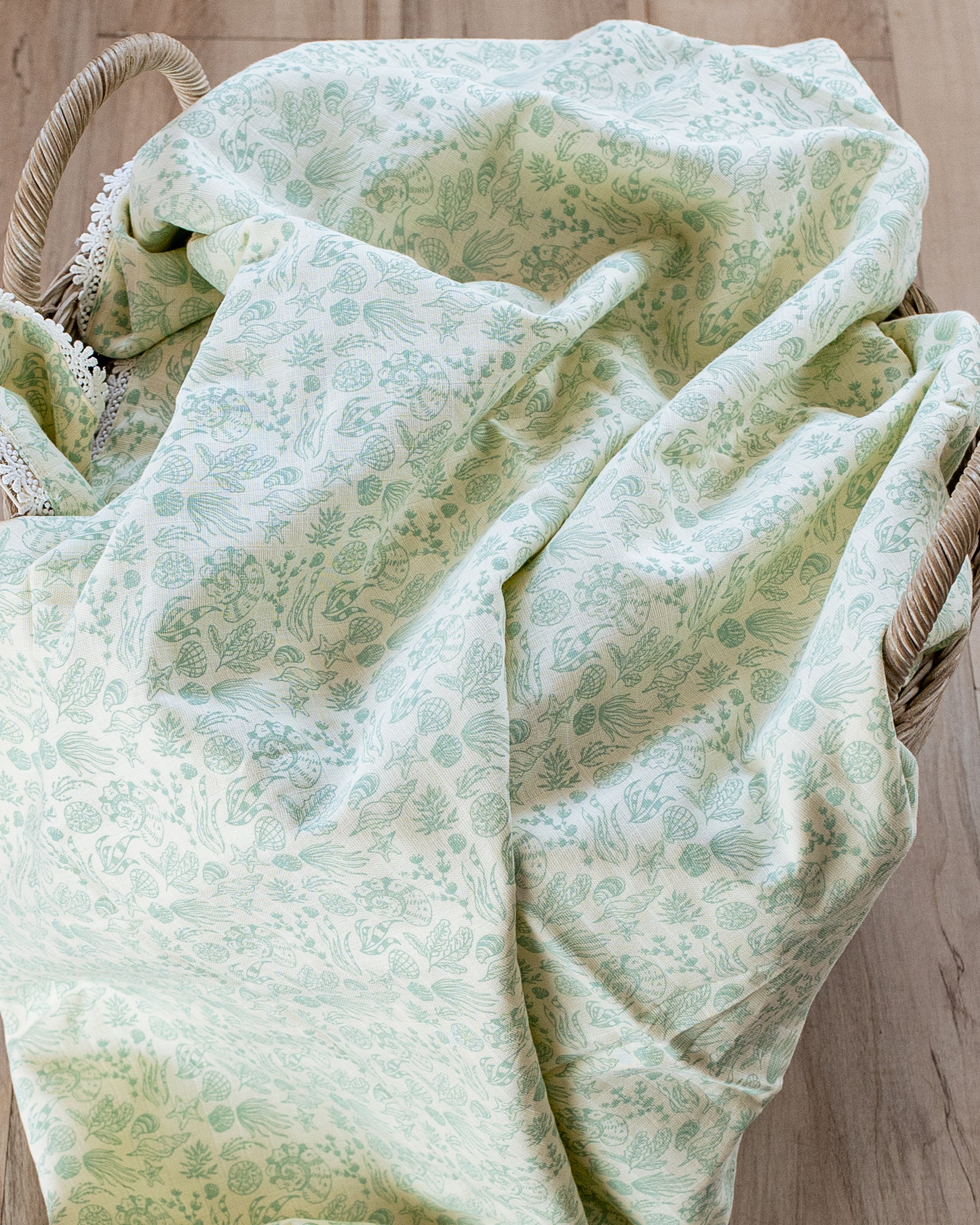 Three Layered Muslin Blanket / Mint Shell