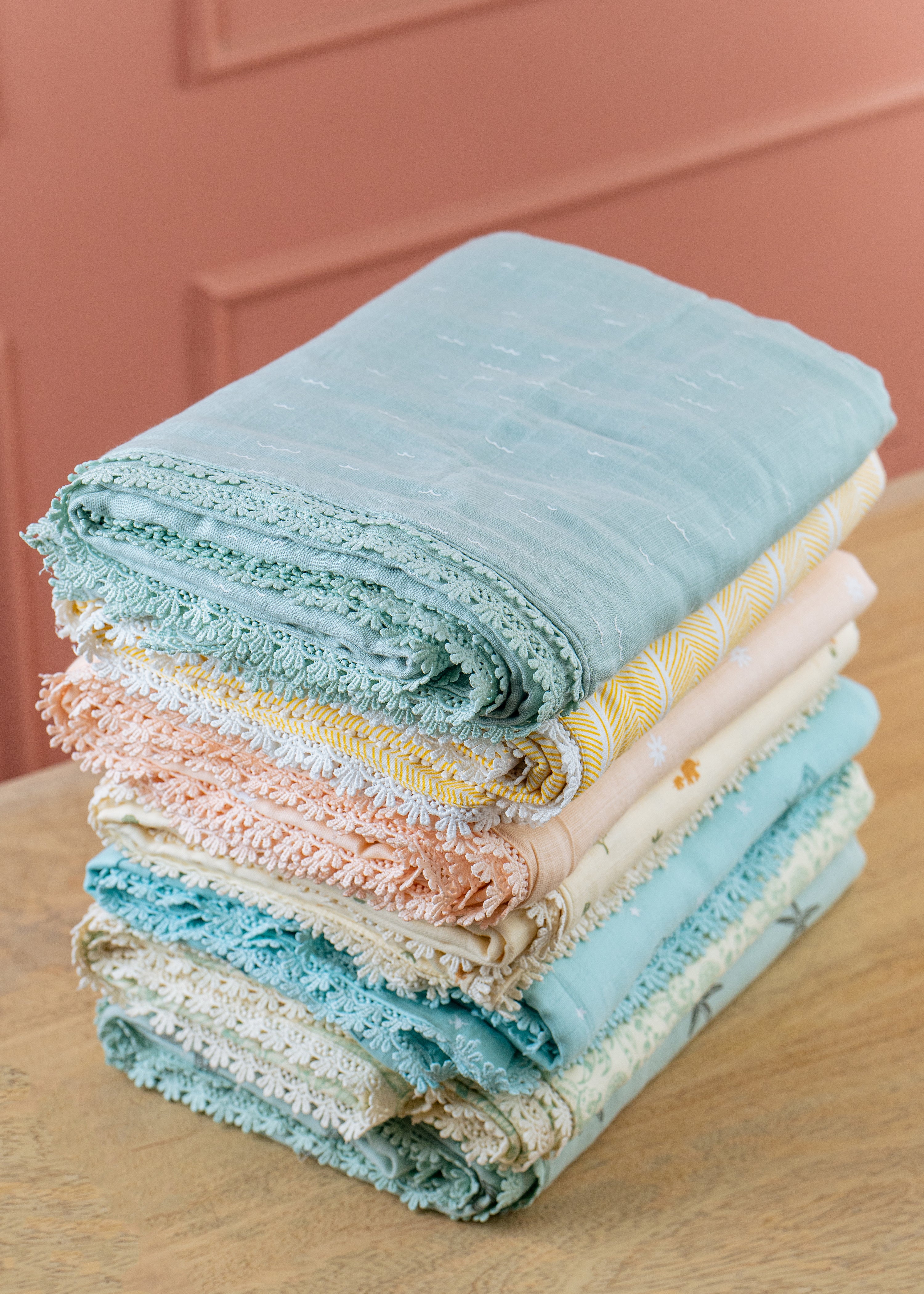 Three Layered Muslin Blanket / Blush Floral